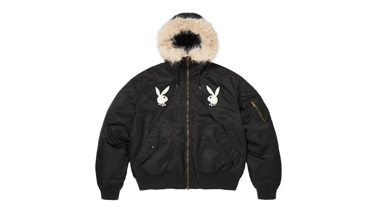 Supreme x Playboy bomber front
