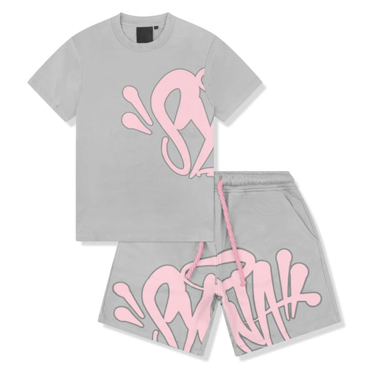 Syna World Logo Grey Pink T-Shirt & Shorts