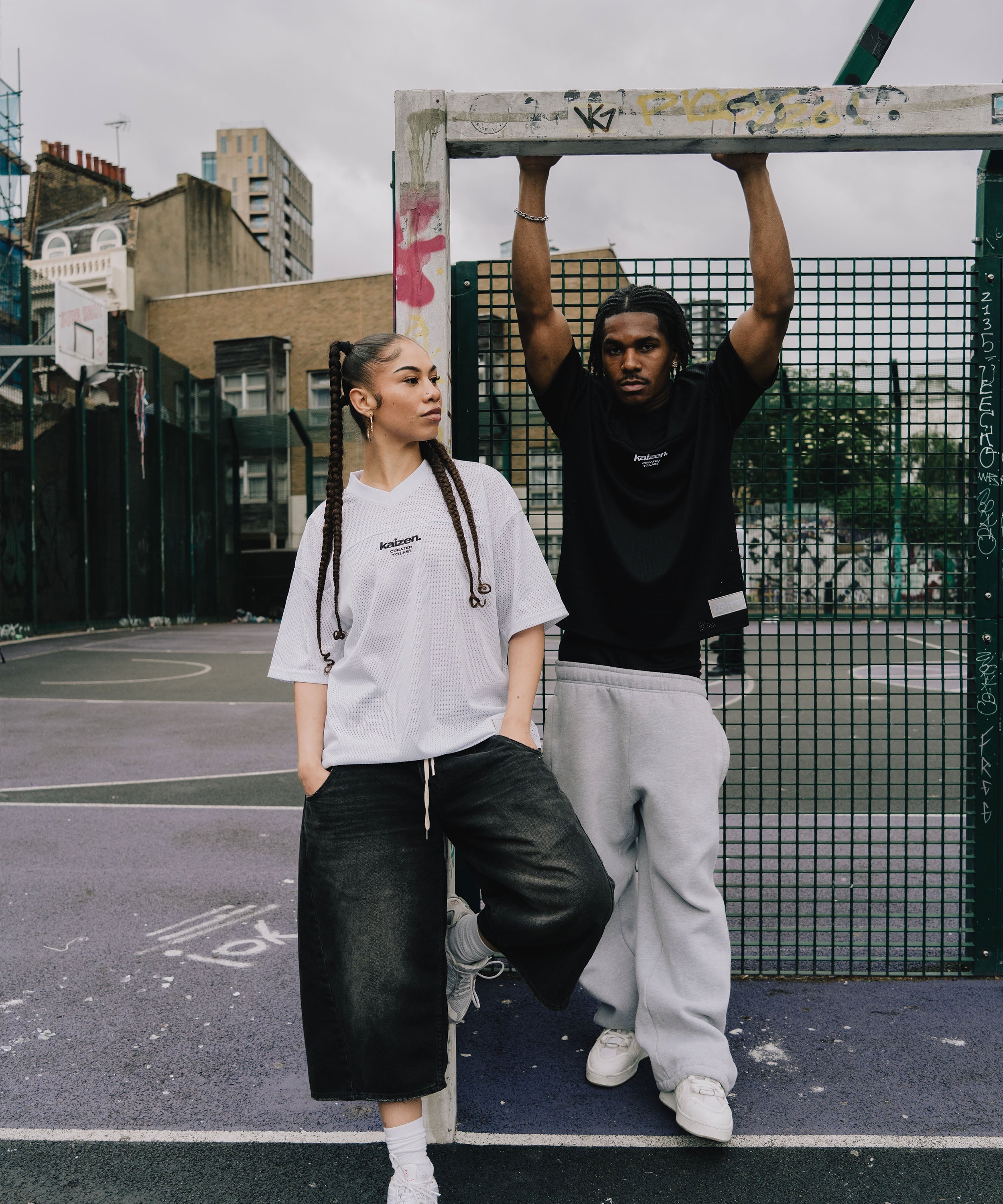 Model view of Kaizen Market Mesh Black Jersey