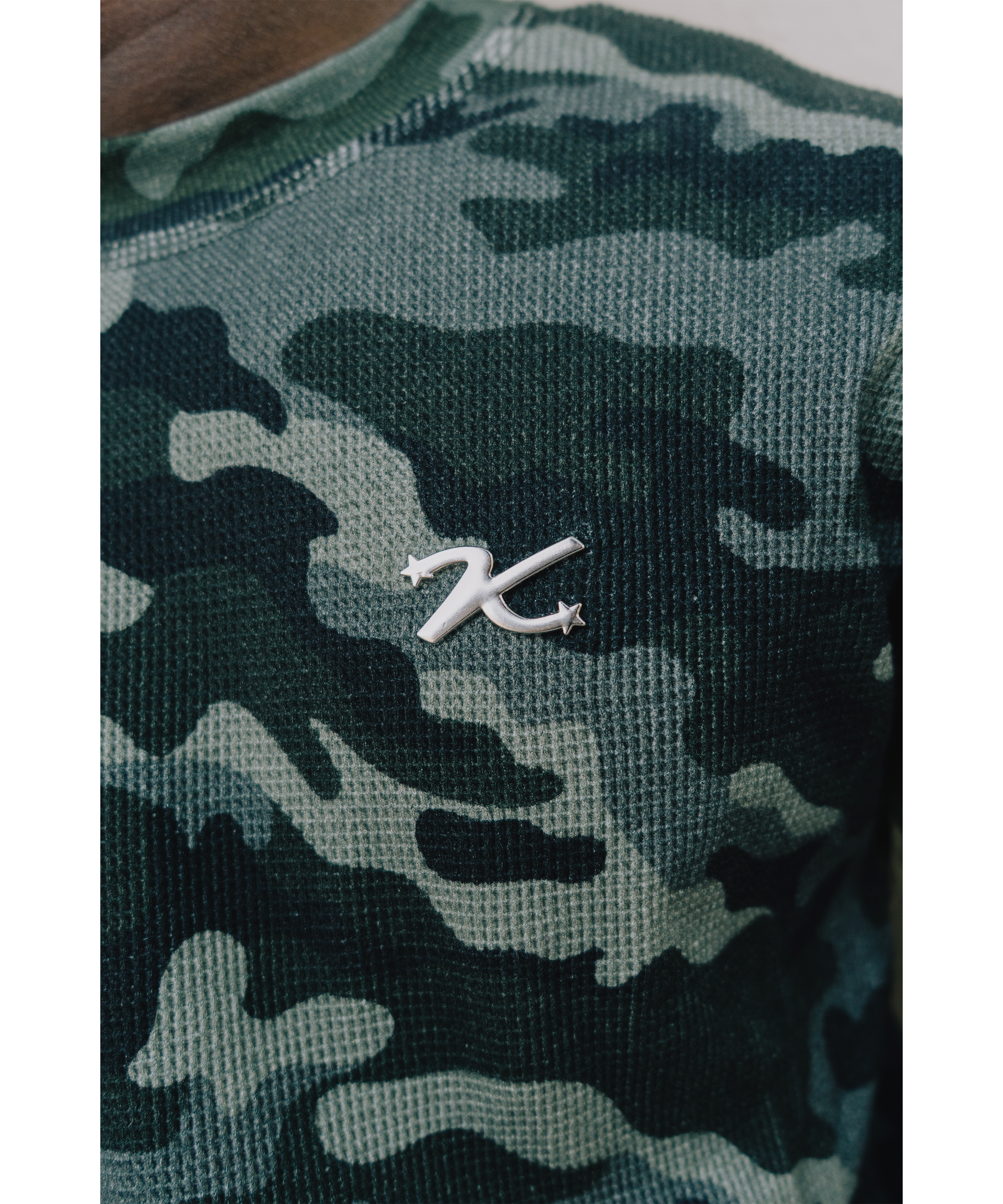 Logo view of Kaizen Market Waffle Camo L/S T-shirt