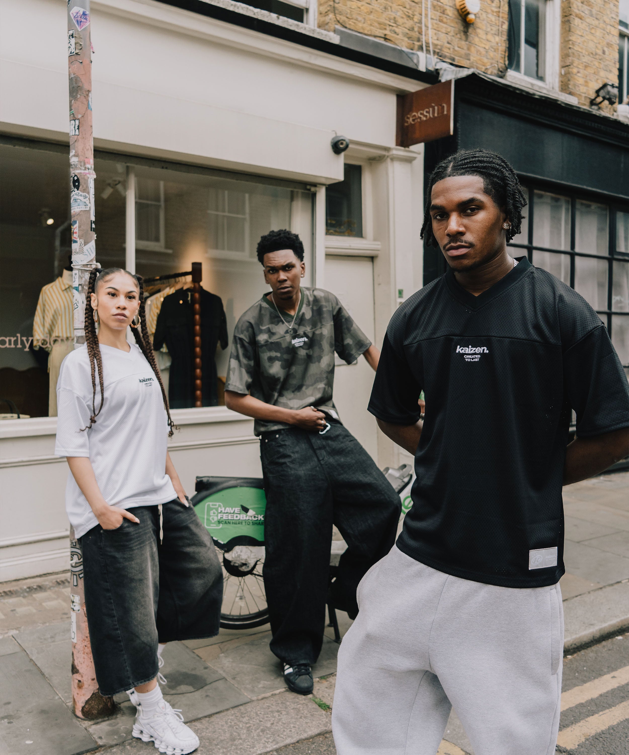 Model view of Kaizen Market Mesh Black Jersey