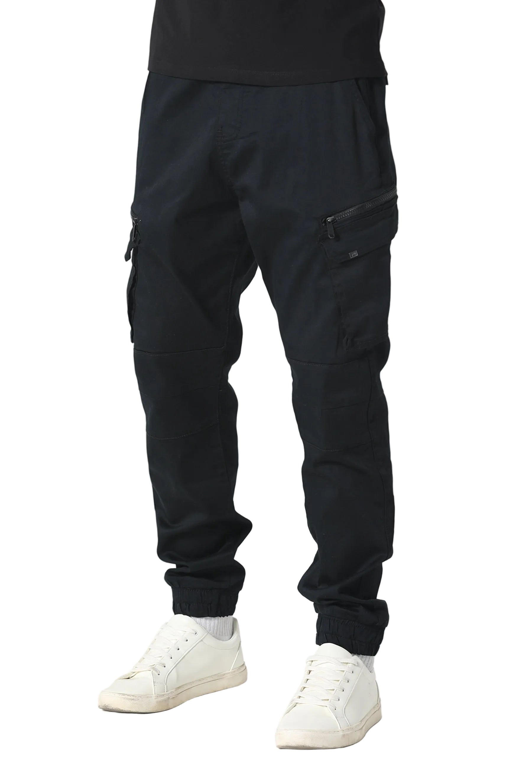 Front View of 883 Police Ware Black Cargo Pants