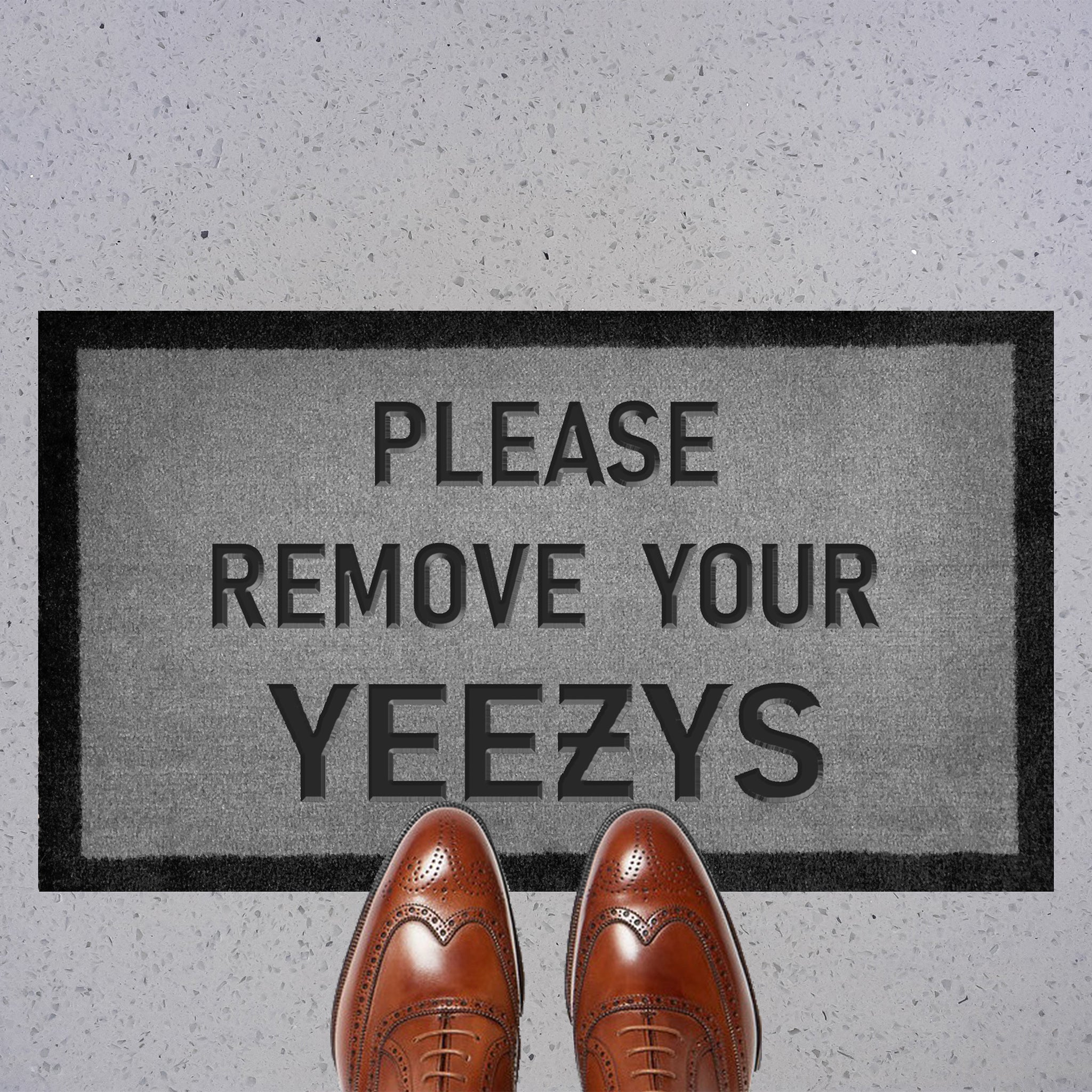 Shoes view of Yeezy Light Grey Doormat 70x40cm