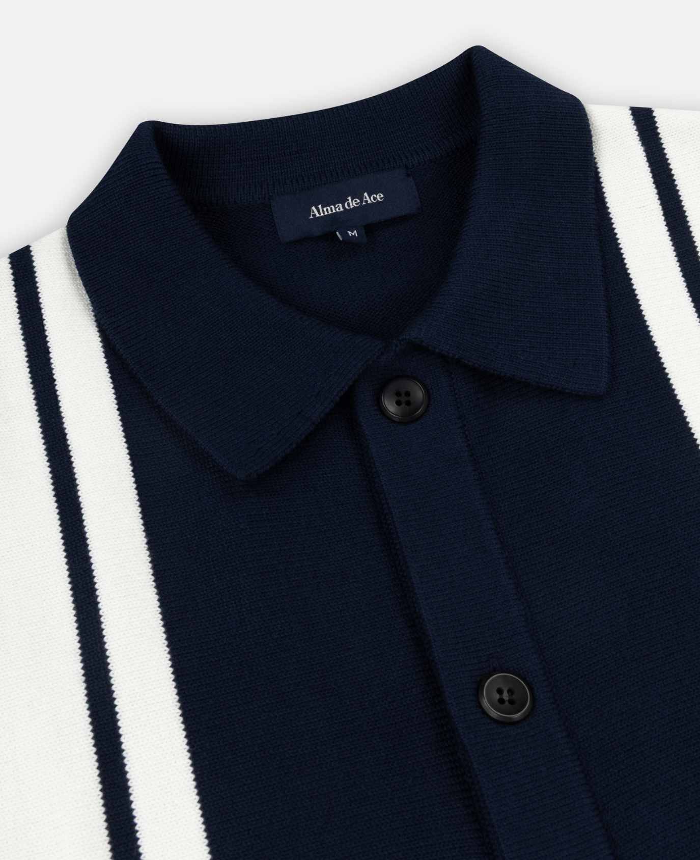 Alma De Ace Adoria Knitted Navy Cream Shirt