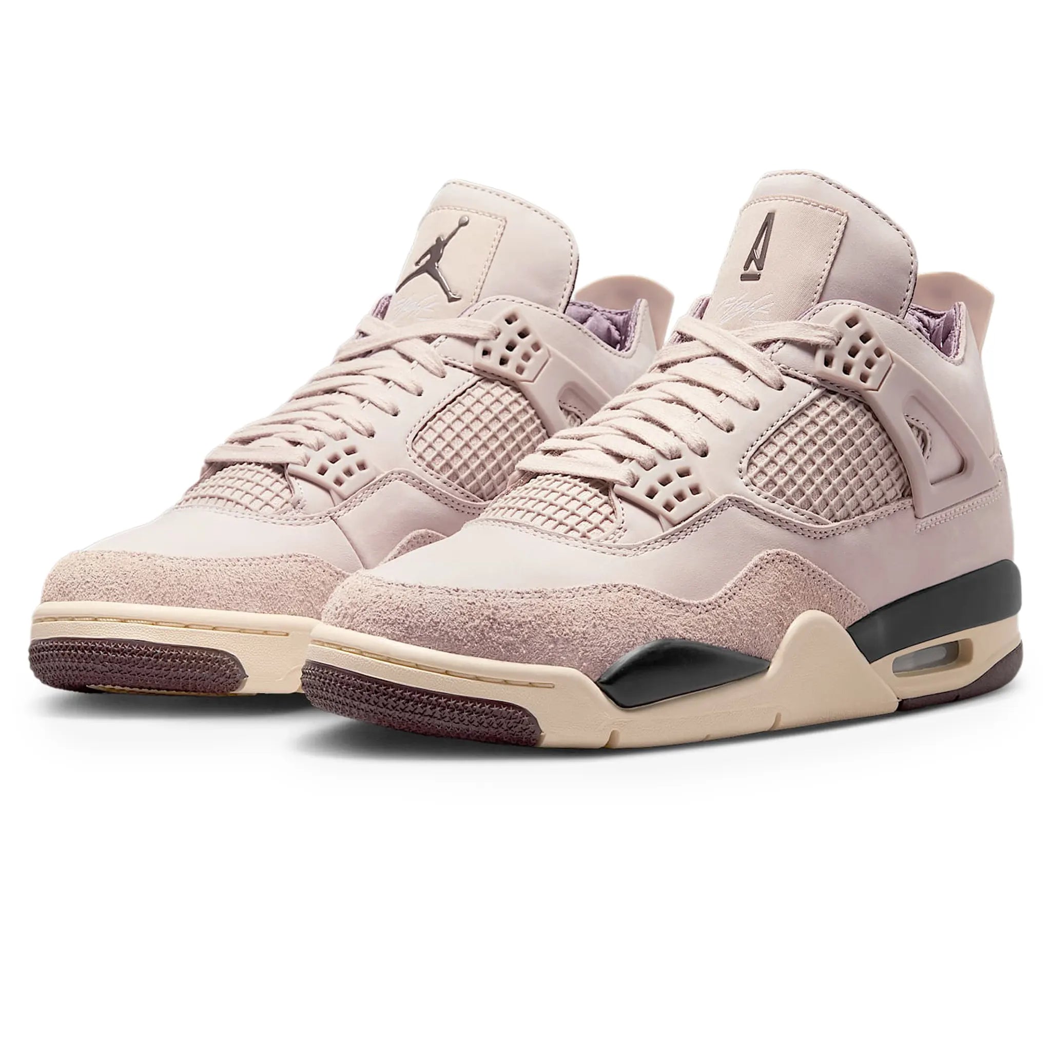 Front Side View of A Ma Maniére x Air Jordan 4 Retro Phantom (W) FZ4810-200