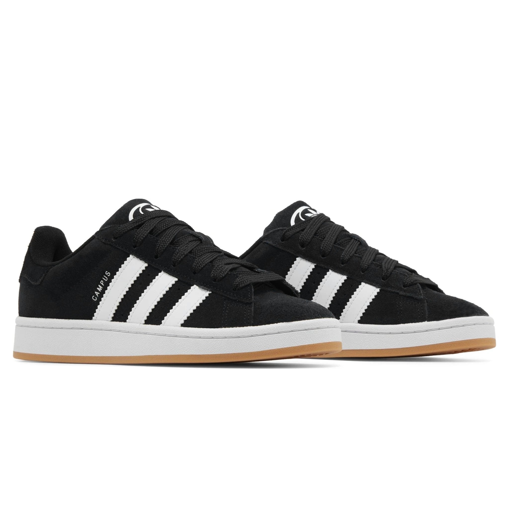 Front side view of Adidas Campus 00s Kids Black White Gum