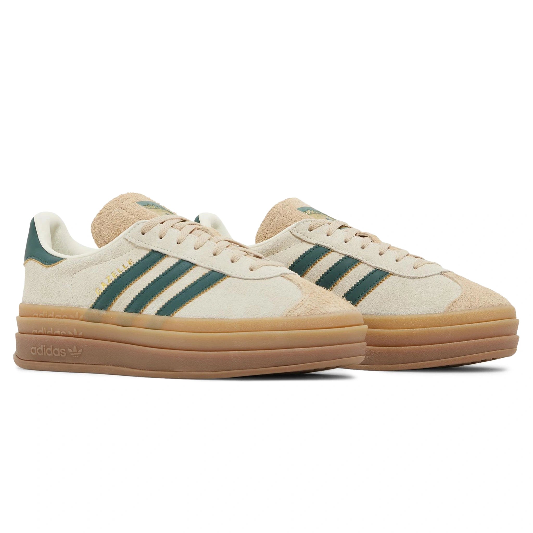 Front side view of Adidas Gazelle Bold Cream Collegiate Green (W) ID7056
