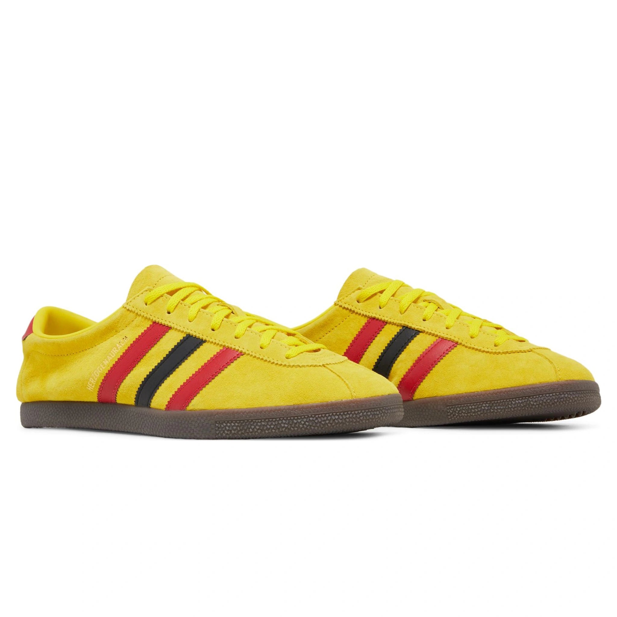 Front side view of Adidas Herzogenaurach City Series Yellow Scarlet IF2349
