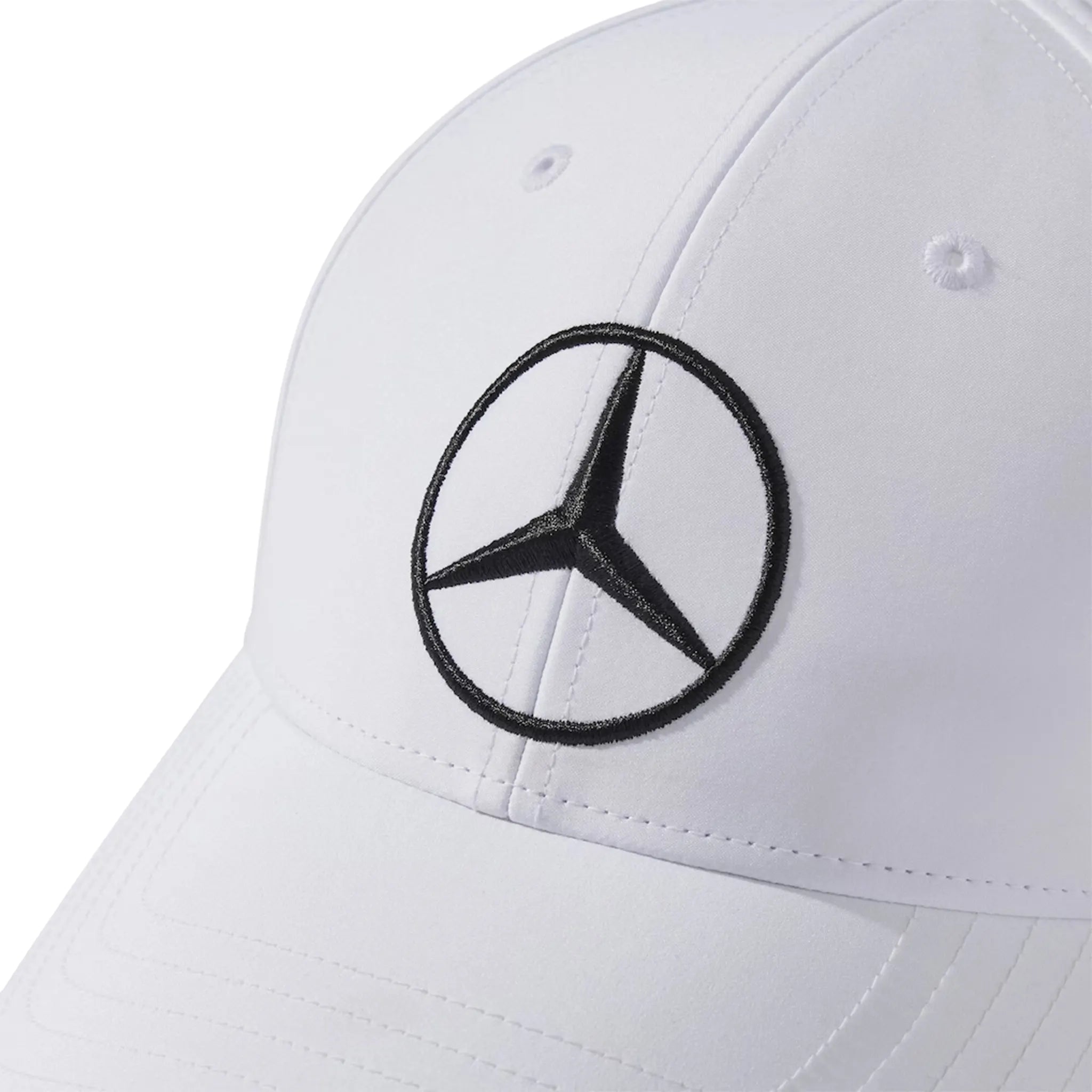 Detailed Logo View of Adidas x Mercedes AMG F1 Polyester White Cap B67998319