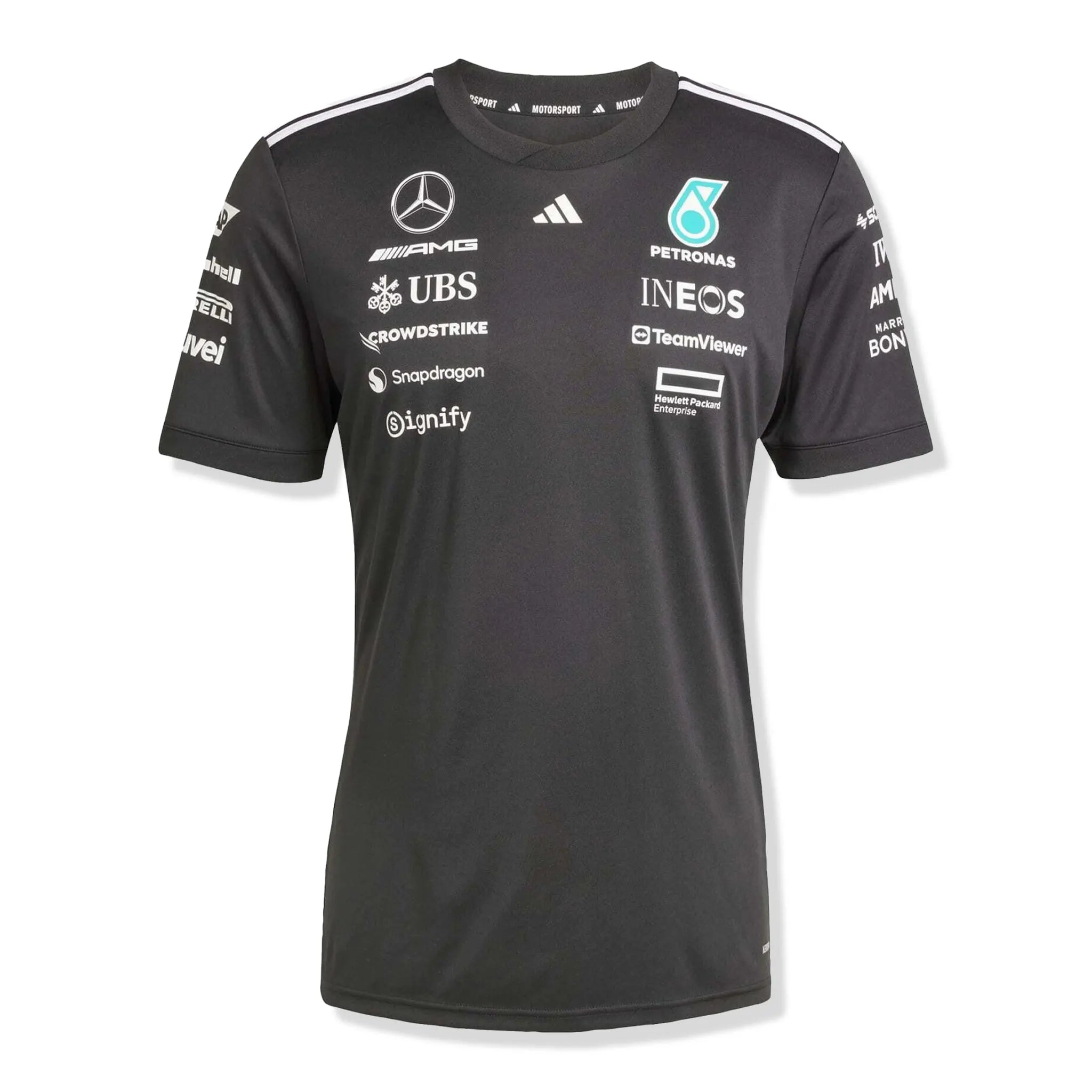 Front View of Adidas x Mercedes AMG Petronas Formula One Team Black T-Shirt AD542D63M-Q11