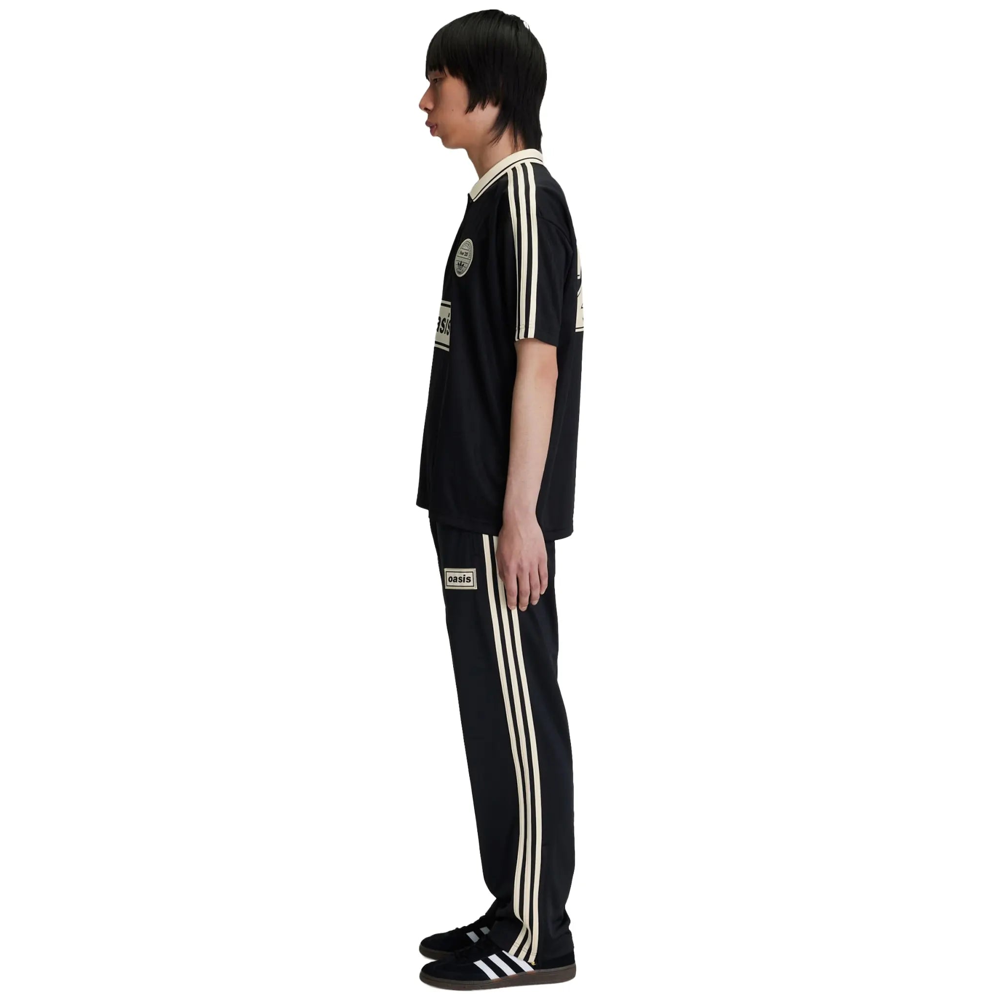 Side View of Adidas x Oasis Tour Jacquard Black Jersey KT3437