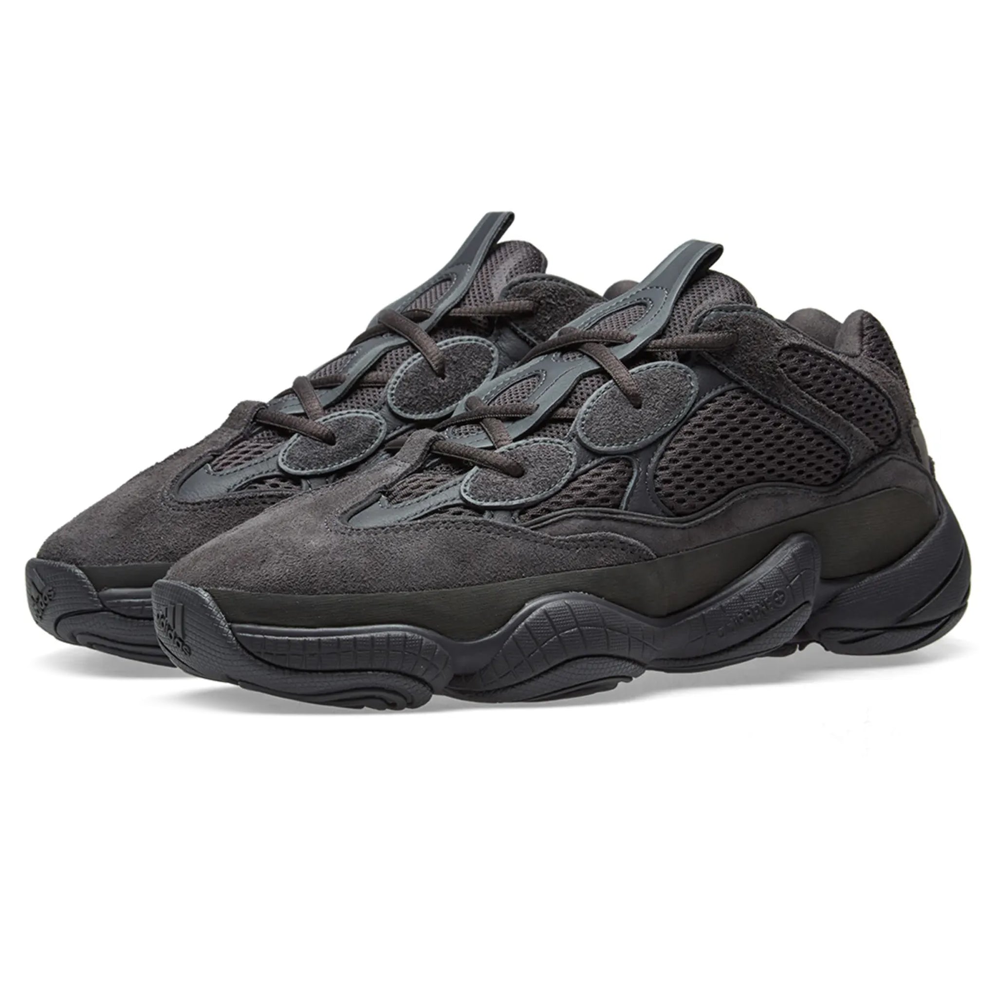 Front side view of Adidas Yeezy 500 Utility Black F36640