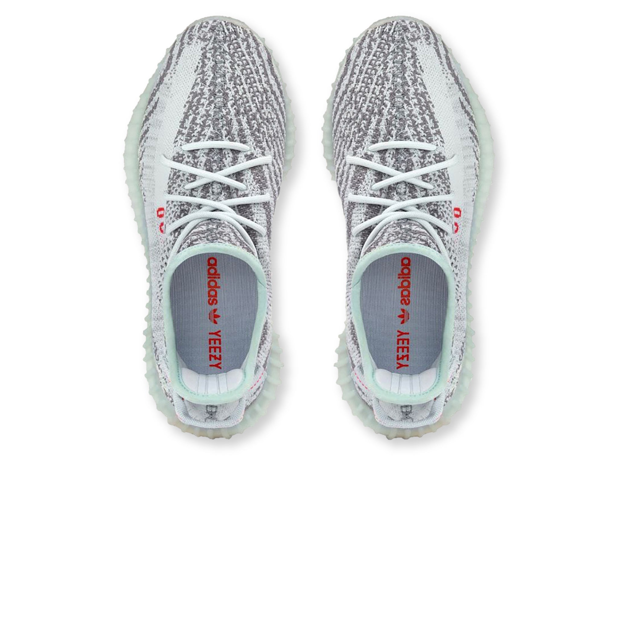 Top down view of Adidas Yeezy Boost 350 V2 Blue Tint B37571