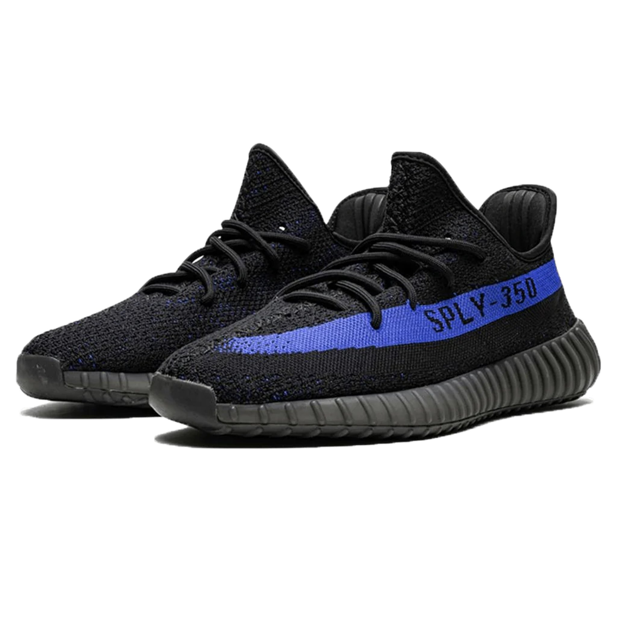 Front side view of Adidas Yeezy Boost 350 V2 Dazzling Blue GY7164