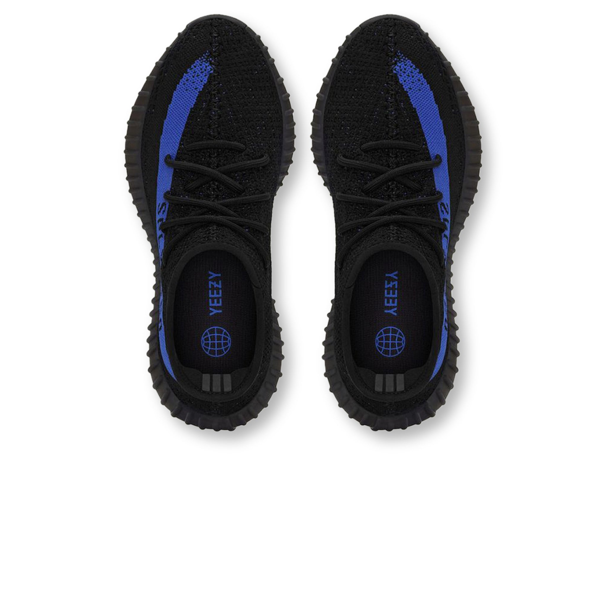 Top down view of Adidas Yeezy Boost 350 V2 Dazzling Blue GY7164