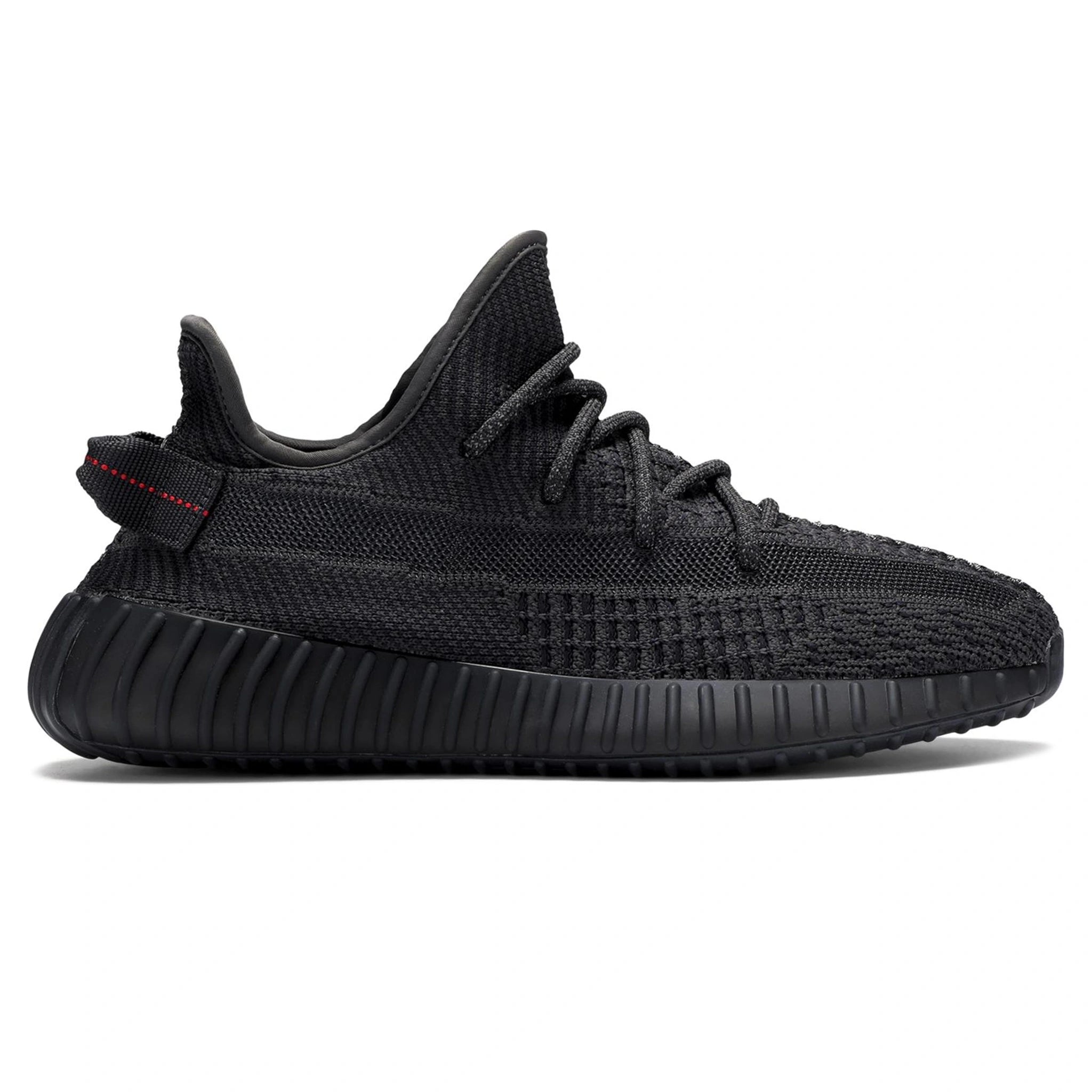Side view of Adidas Yeezy Boost 350 V2 Static Black Non Reflective FU9006