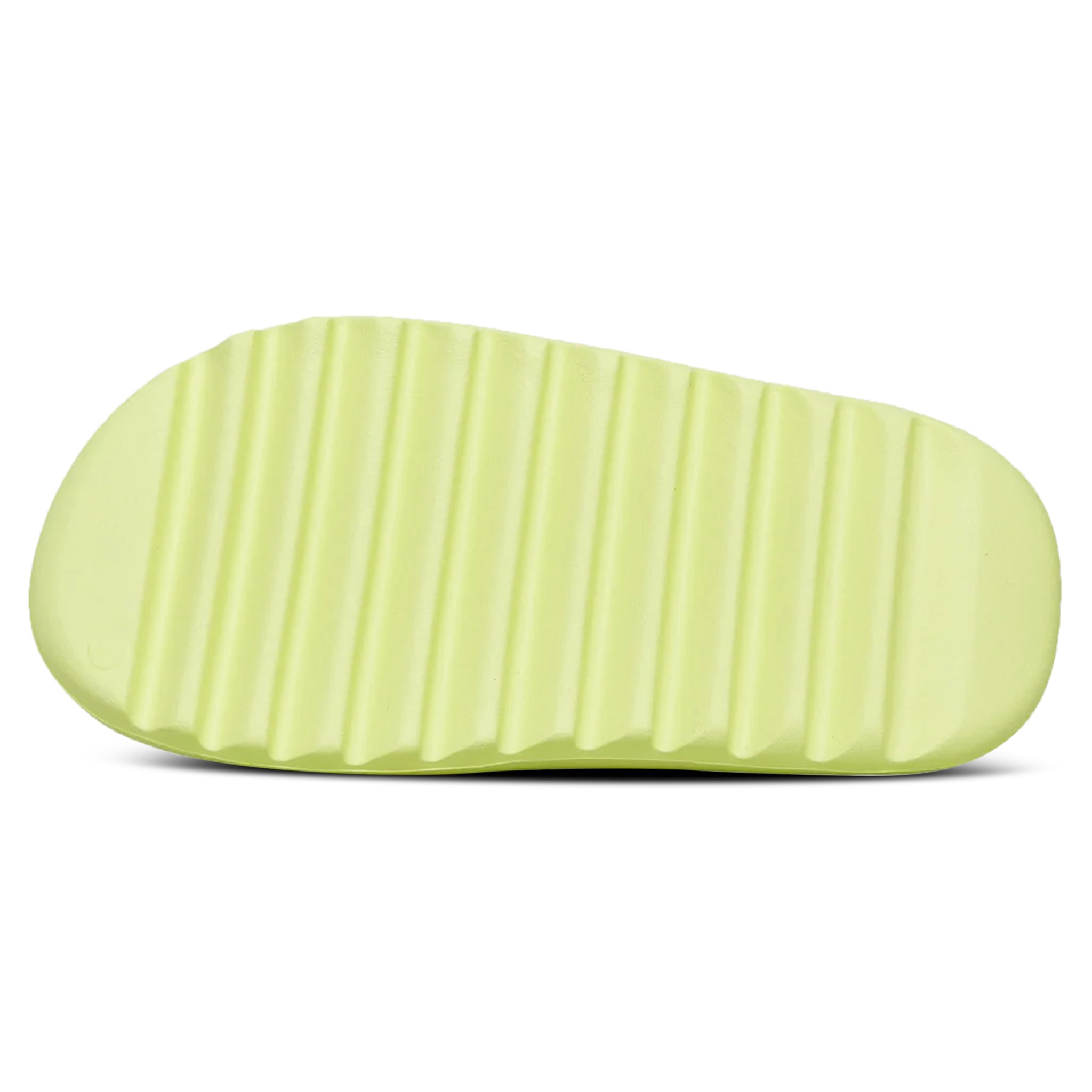 Sole view of Adidas Yeezy Slide Glow Green GX6138