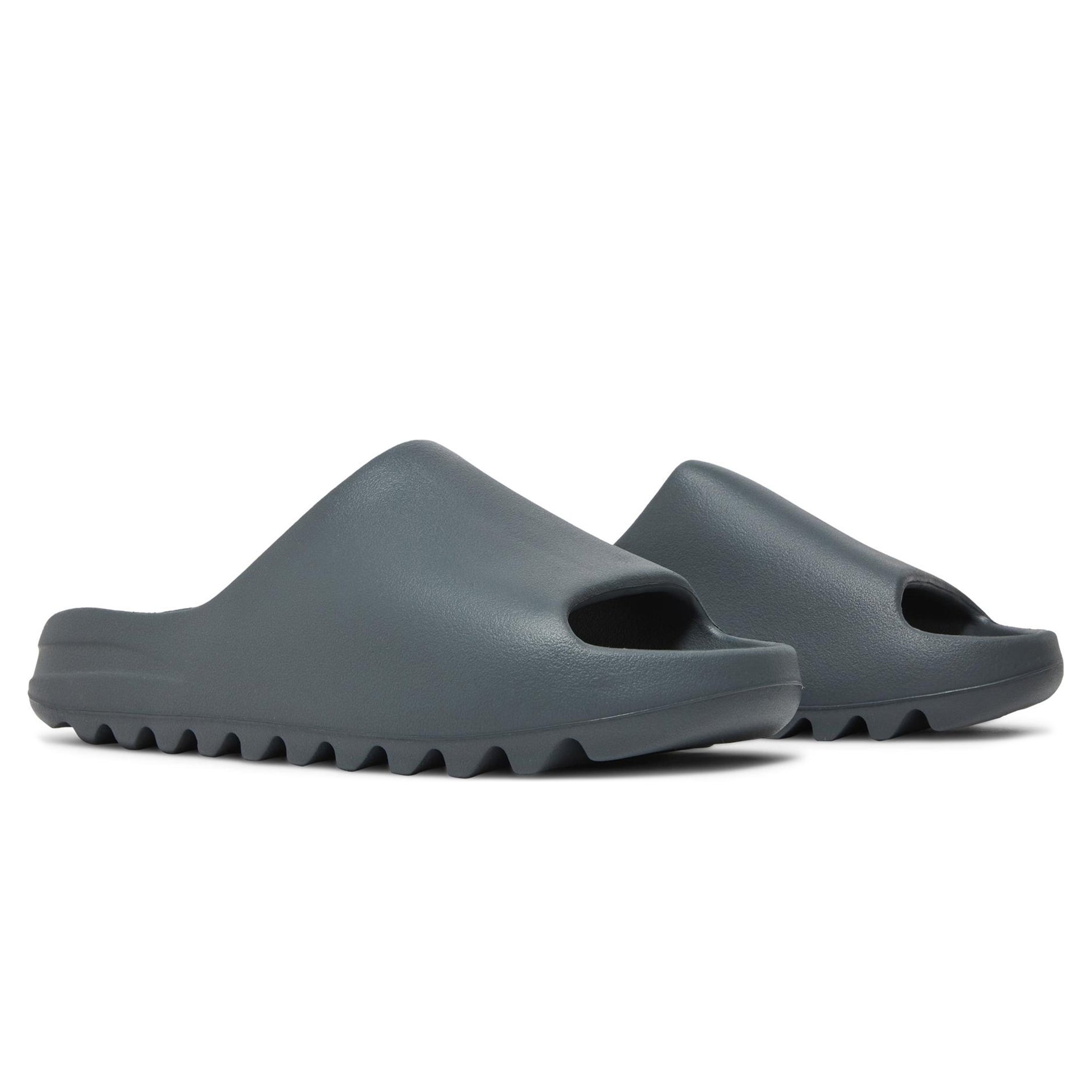 Front side view of Adidas Yeezy Slide Slate Grey ID2350