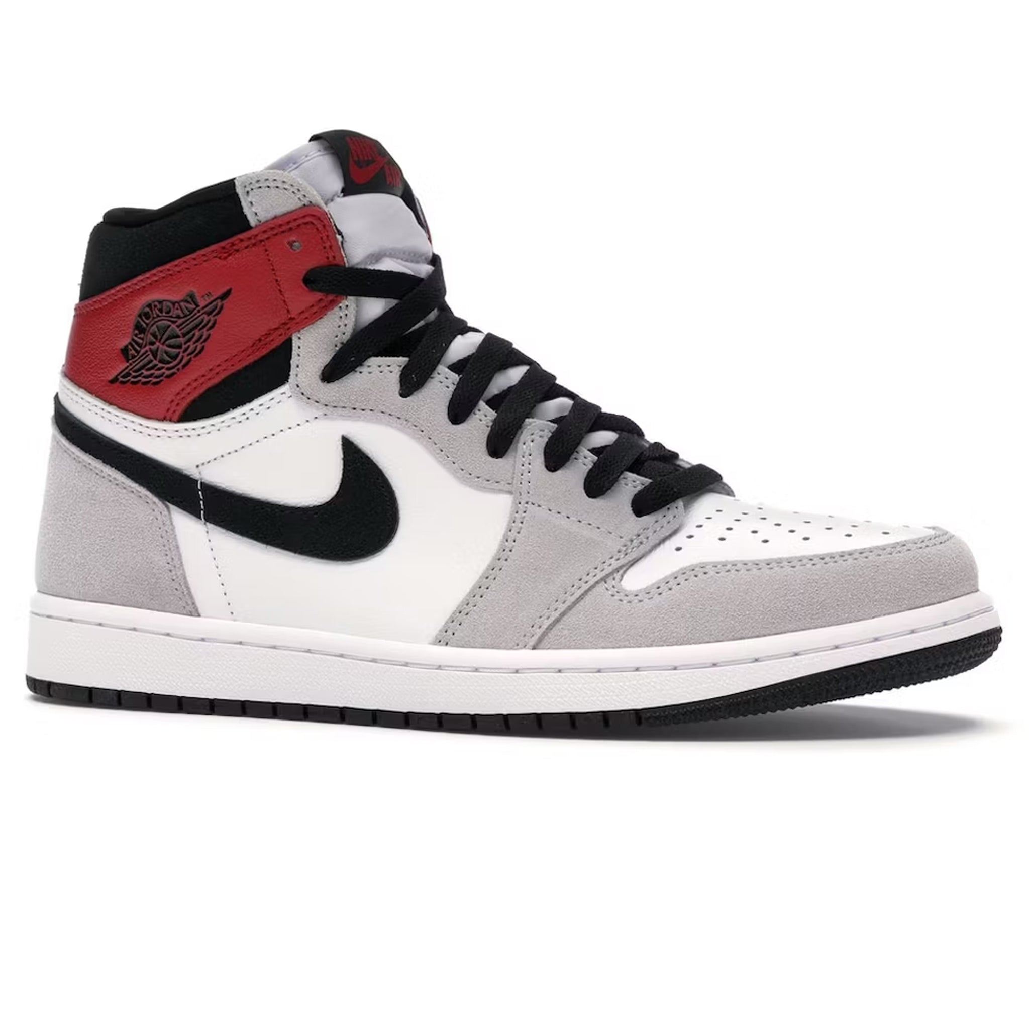 Front view of Air Jordan 1 High Light Smoke Grey Sneaker 555088-126