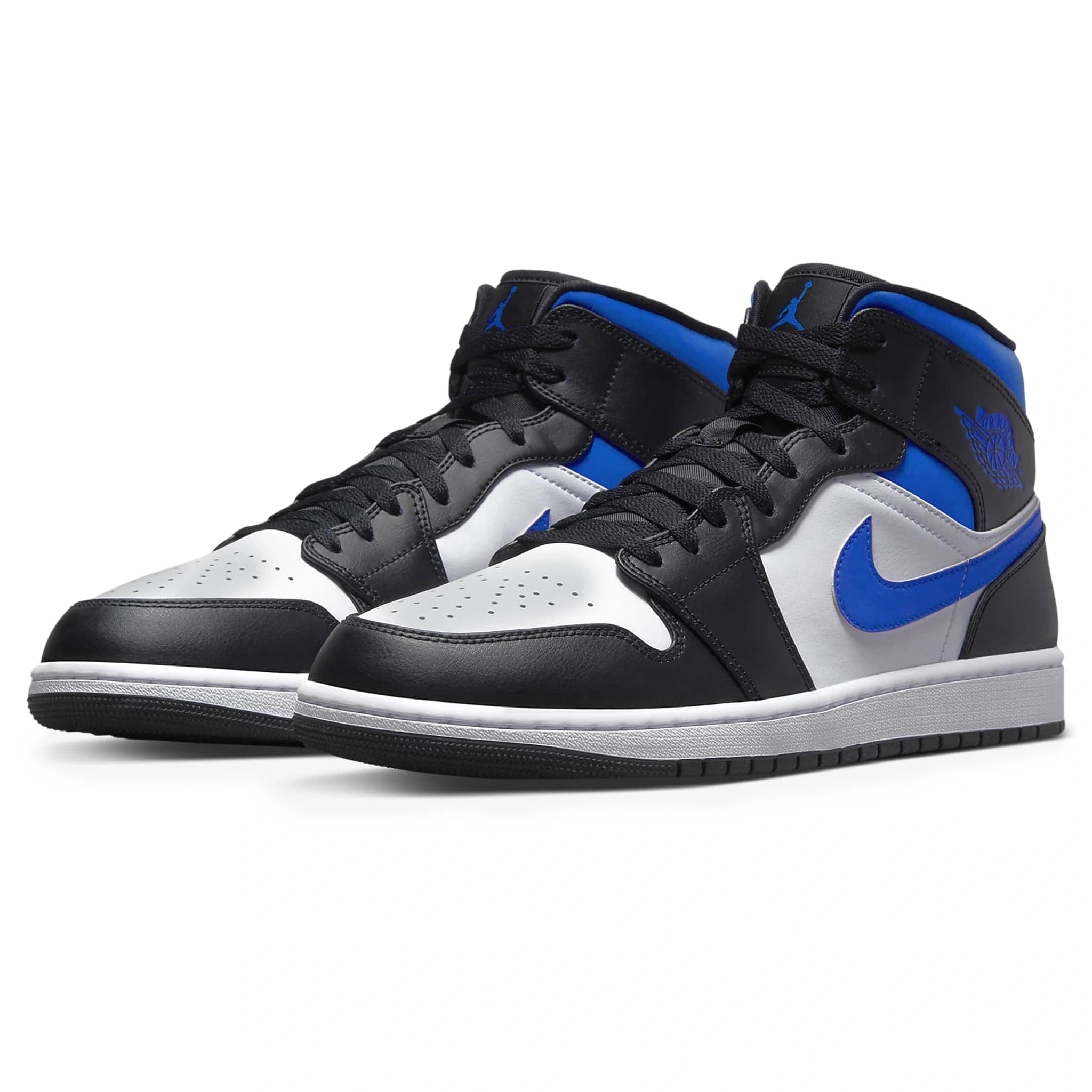 Front side view of Air Jordan 1 Mid Racer Blue 2.0 554724-140