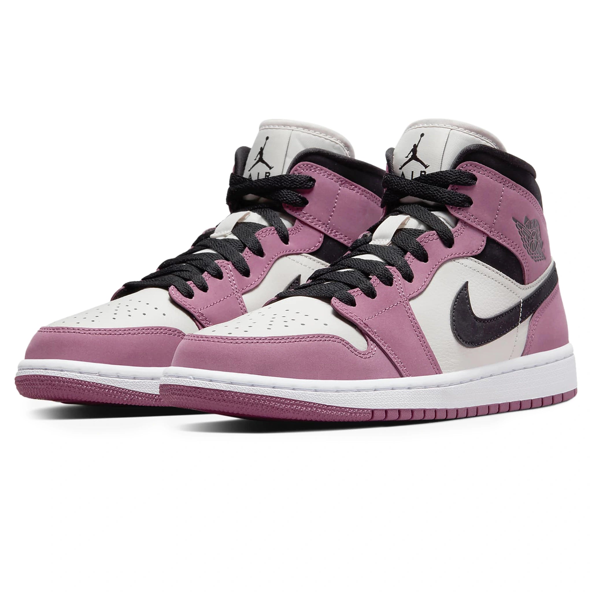 Front side view of Air Jordan 1 Mid SE Berry Pink (W) DC7267-500