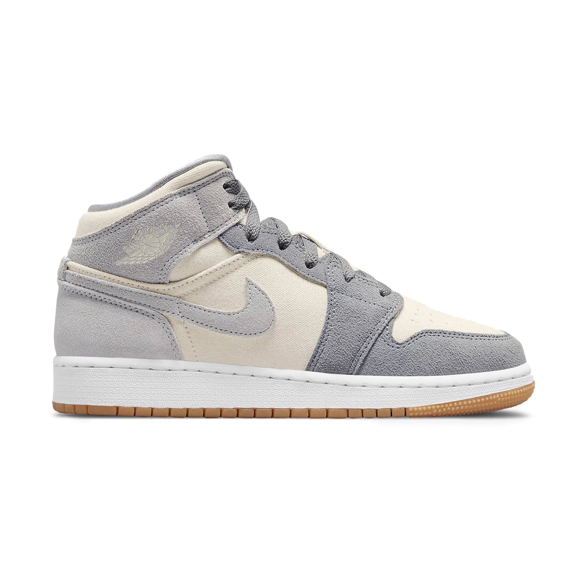 Air Jordan 1 Mid SE Coconut Milk Particle Grey GS Crepslocker