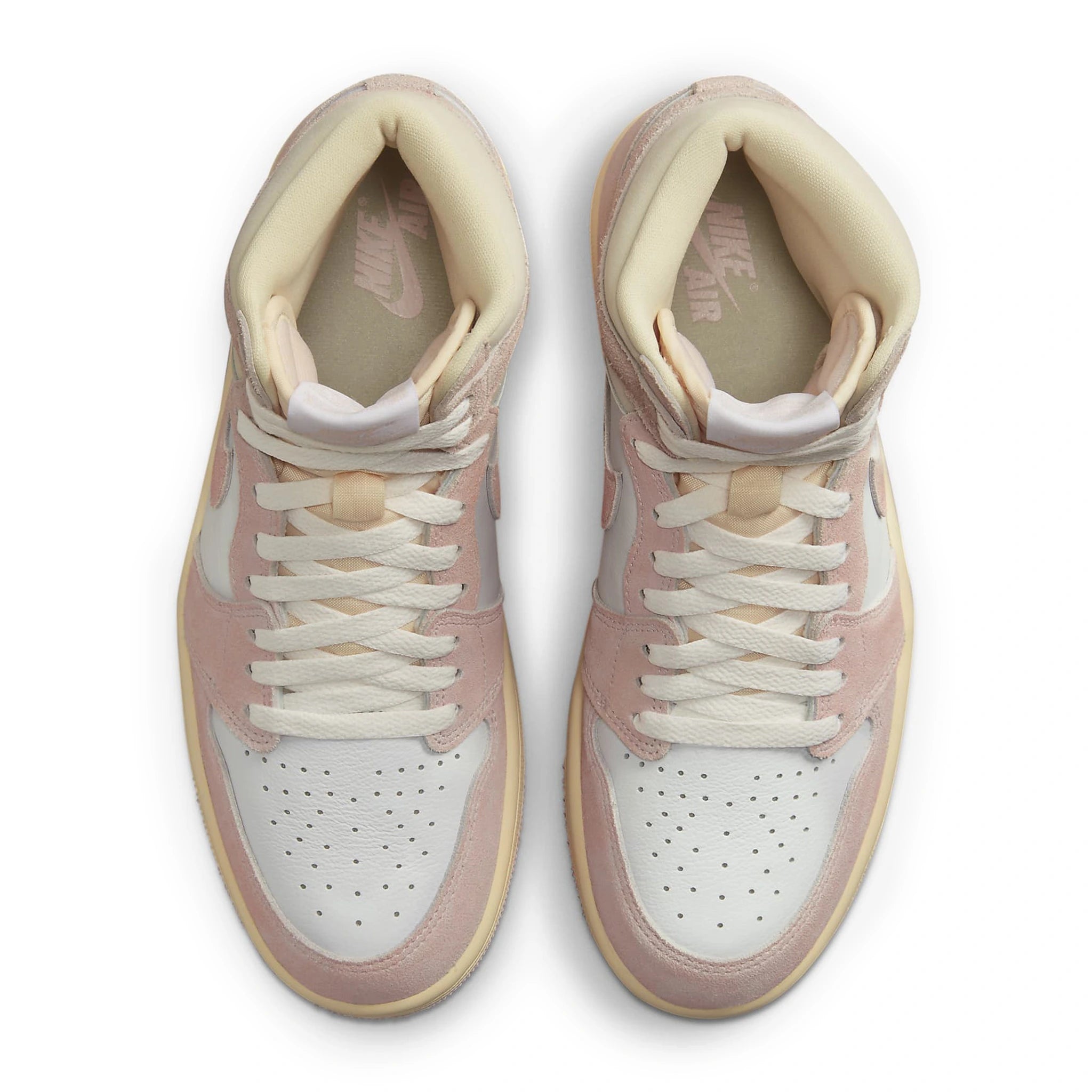 Top view of Air Jordan 1 Retro High OG Washed Pink (W) FD2596-600