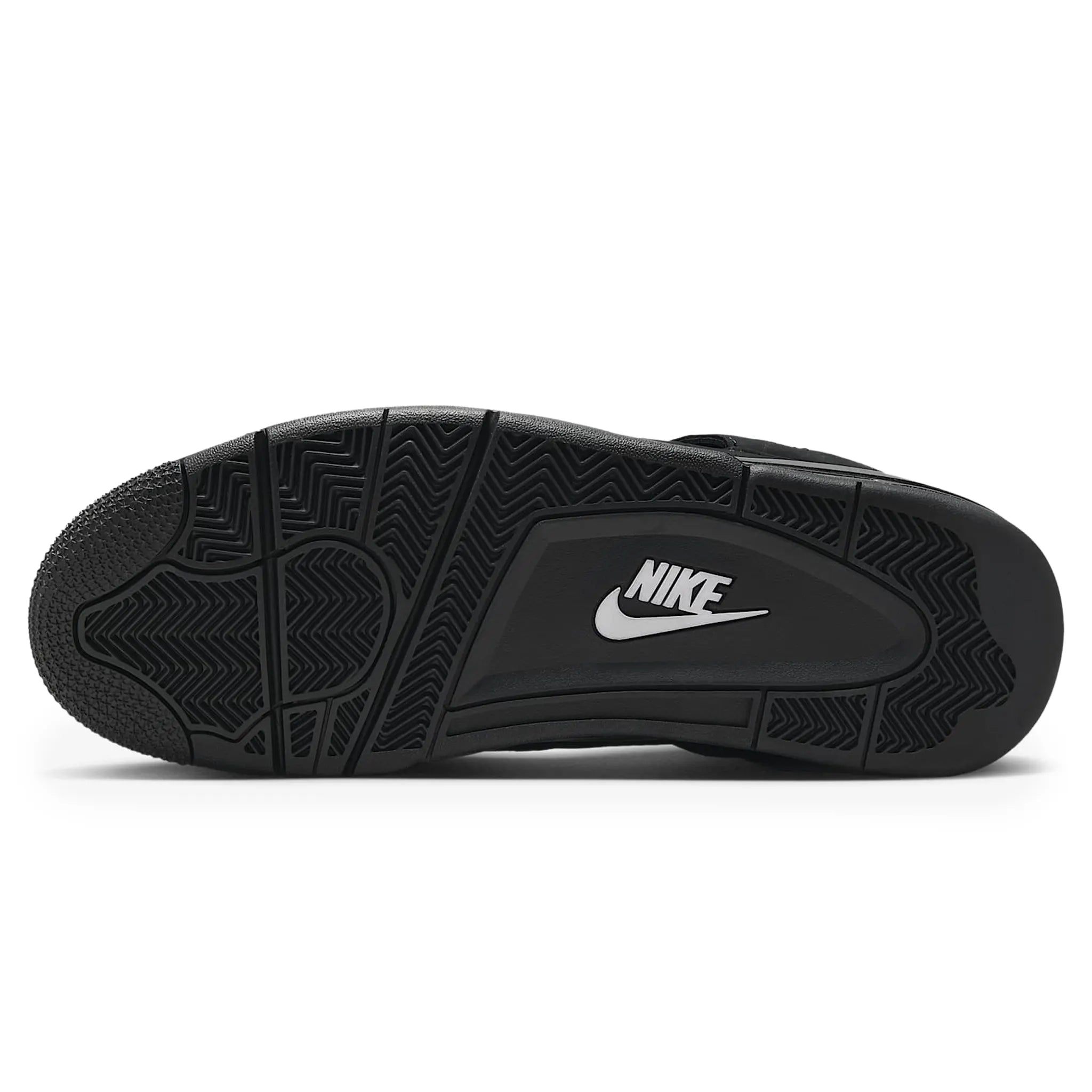 Sole View of Air Jordan 4 Retro Black Cat (2025) FV5029-010