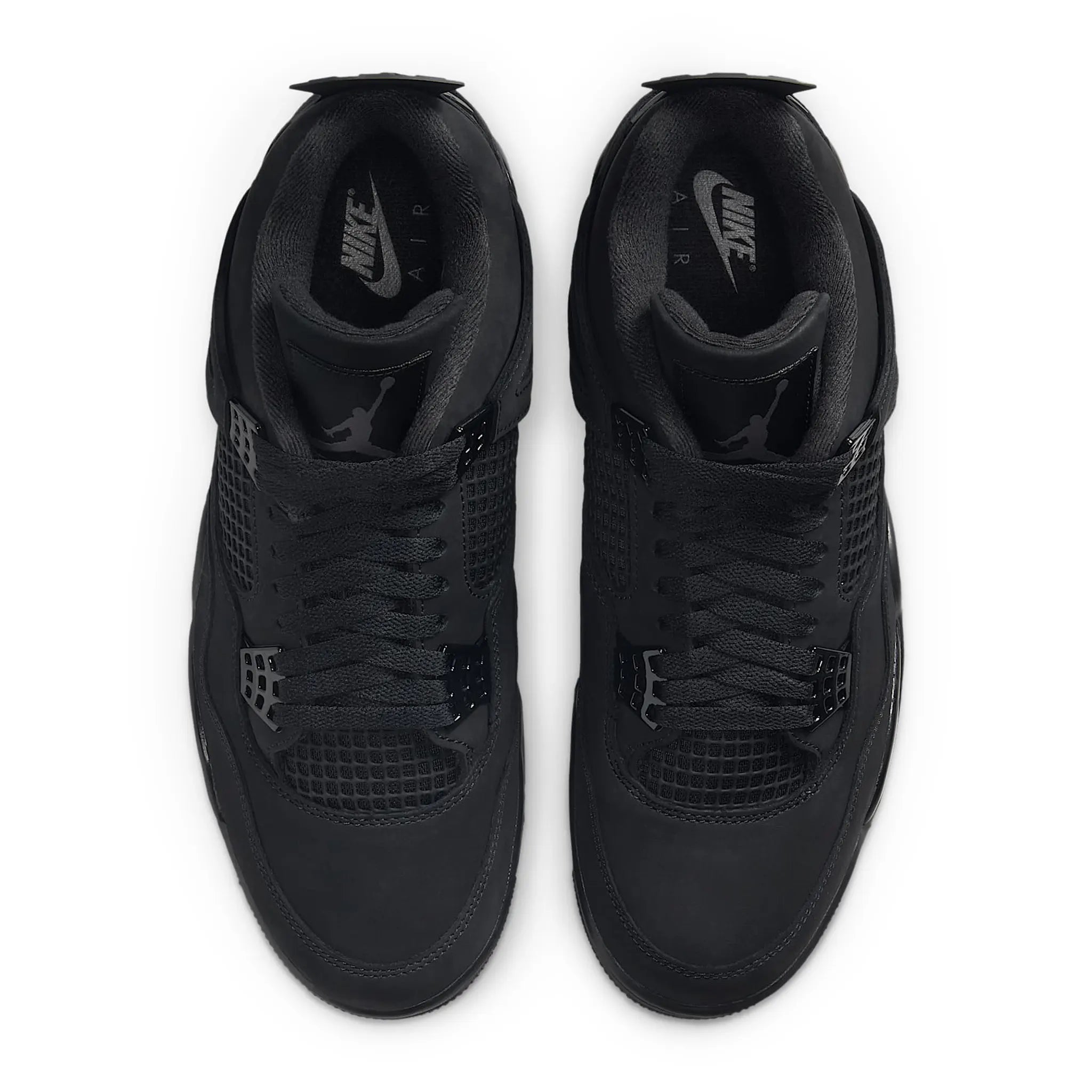 Upper View of Air Jordan 4 Retro Black Cat (2025) FV5029-010
