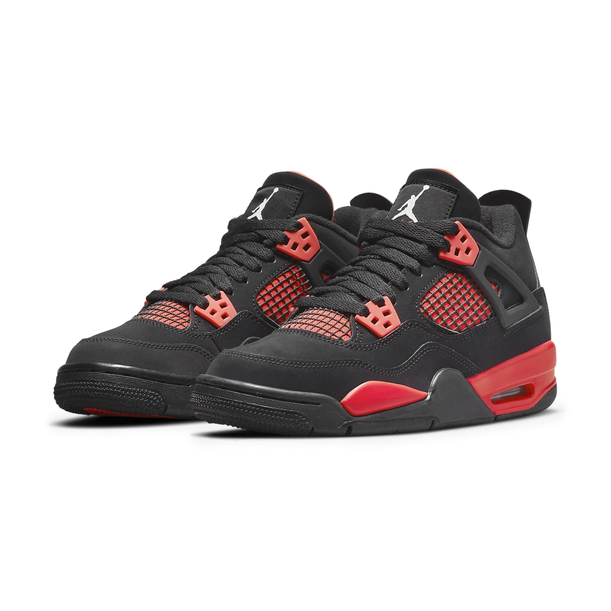 Front side view of Air Jordan 4 Retro Red Thunder (GS) 408452-016
