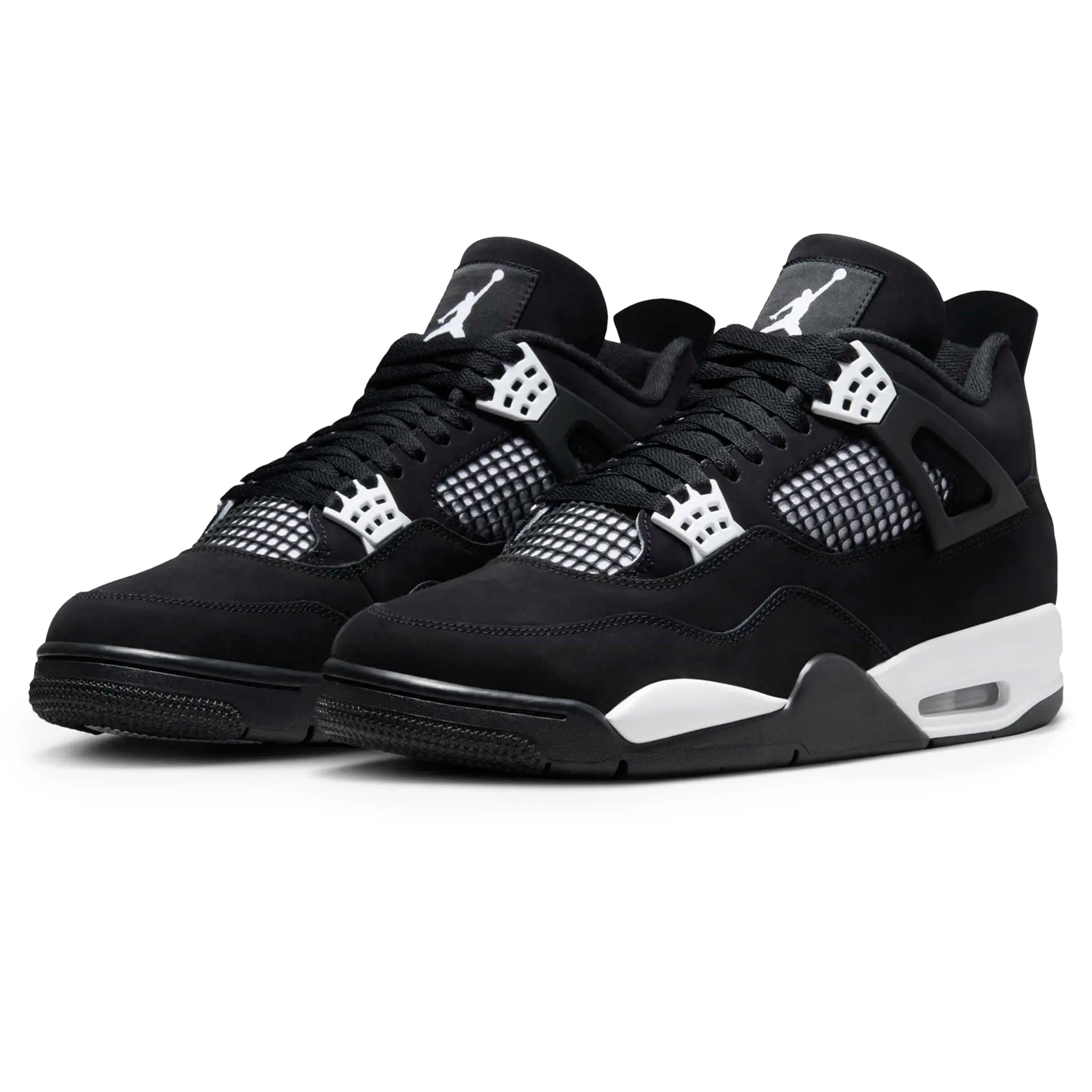 Front Side View of Air Jordan 4 Retro White Thunder (Left UK 11, Right UK 8.5)