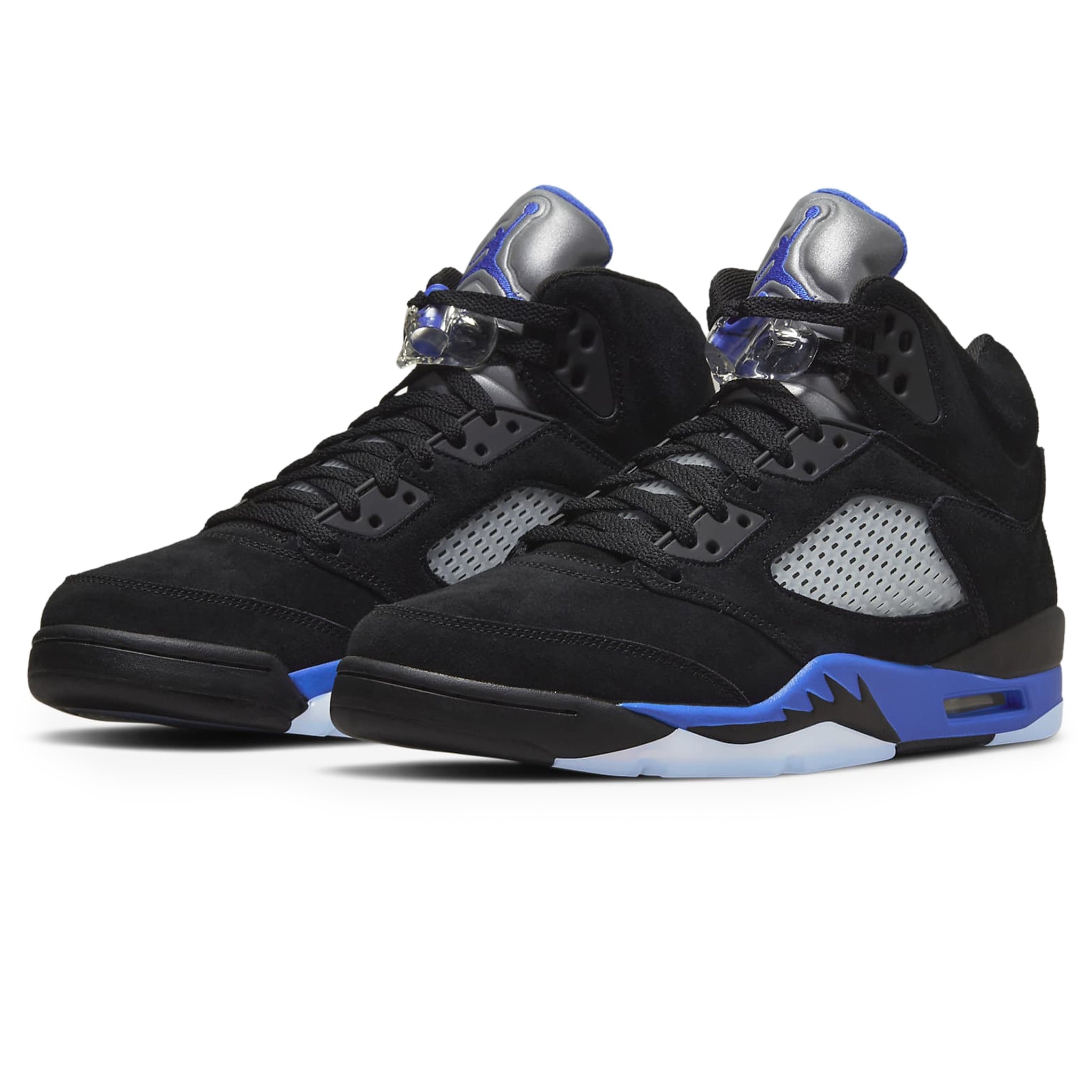 Front side view of Air Jordan 5 Retro Racer Blue CT4838-004