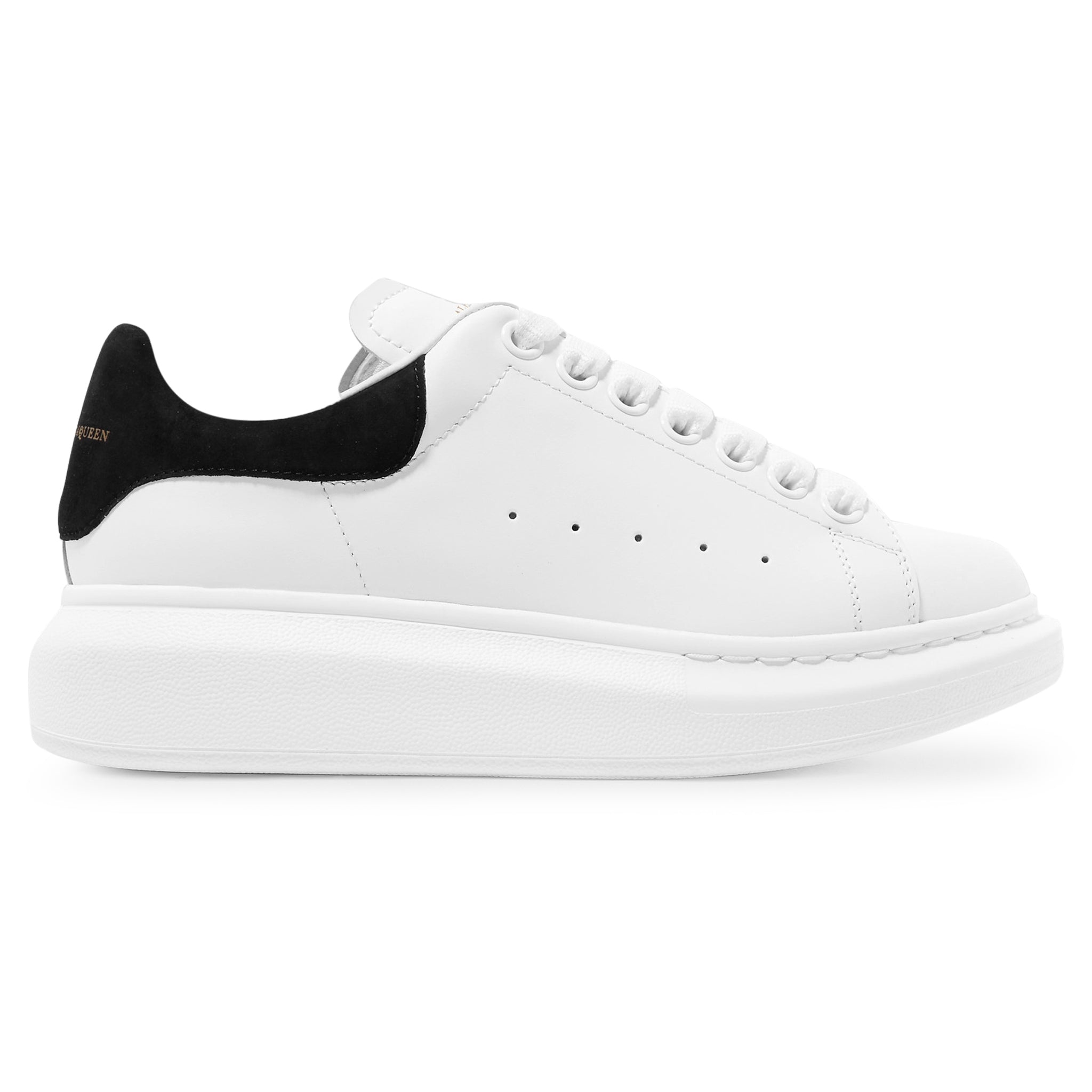Alexander Mcqueen Raised Sole White Black Suede Sneaker & P0001S