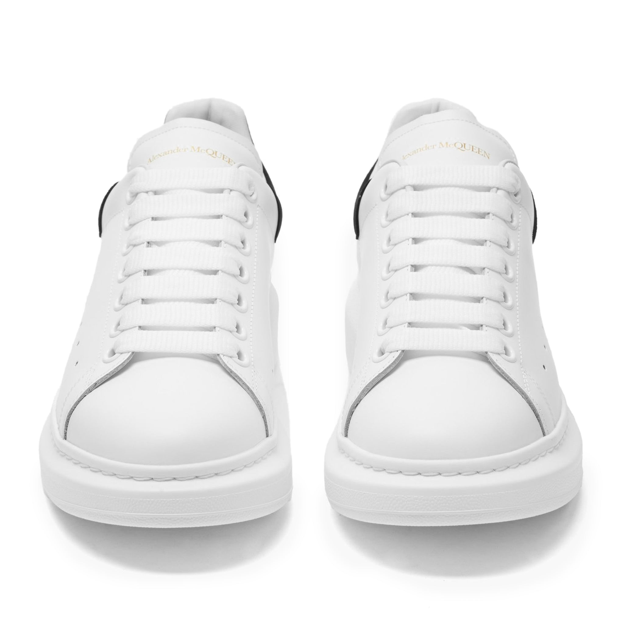 OLace view of Alexander Mcqueen Raised Sole White Black Suede Sneaker