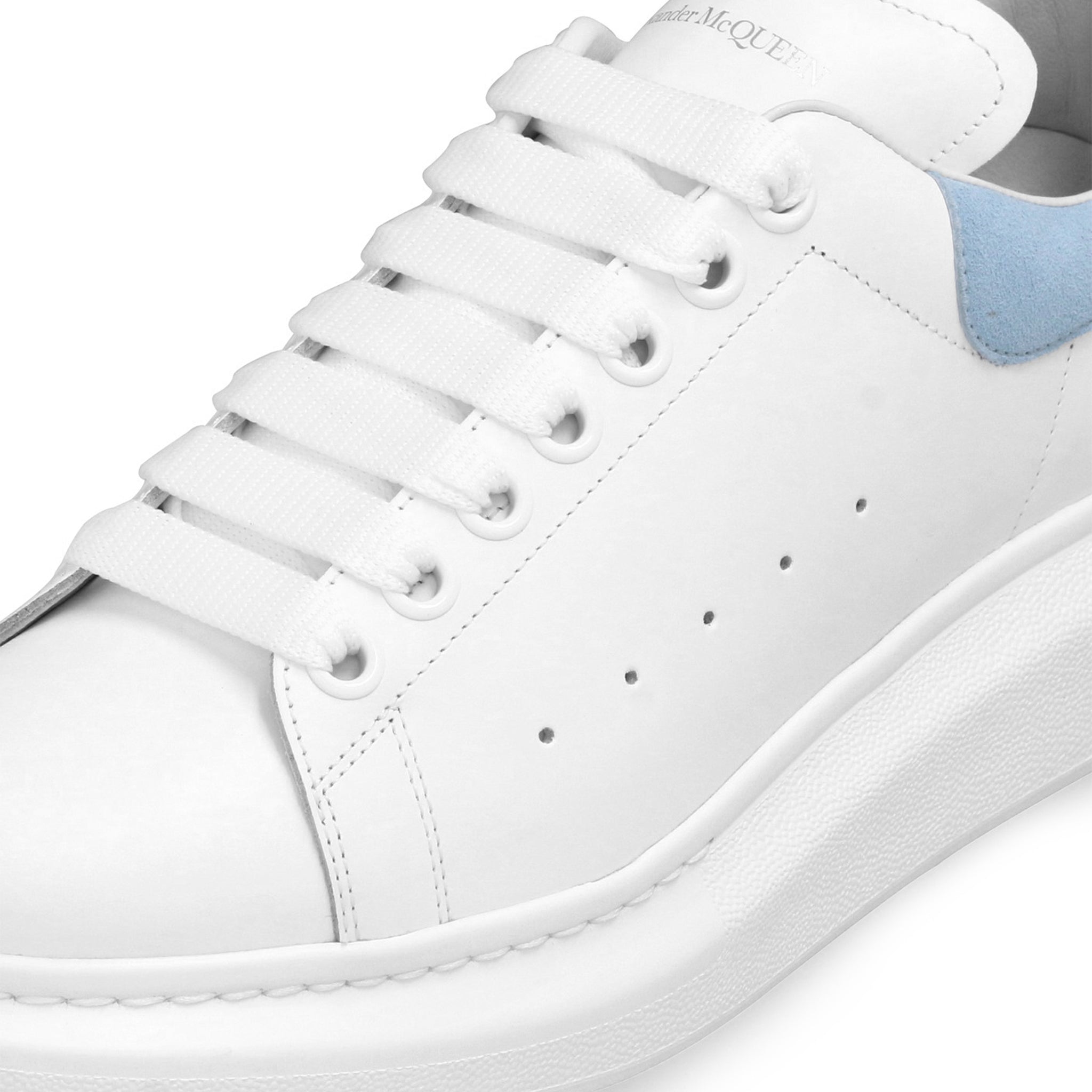 Lace view of Alexander Mcqueen Raised Sole White Blue Sneaker