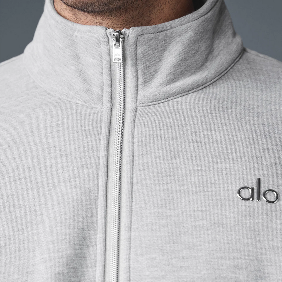 Alo Yoga Accolade 1/4 Zip Athletic Heather Grey Sweatshirt |