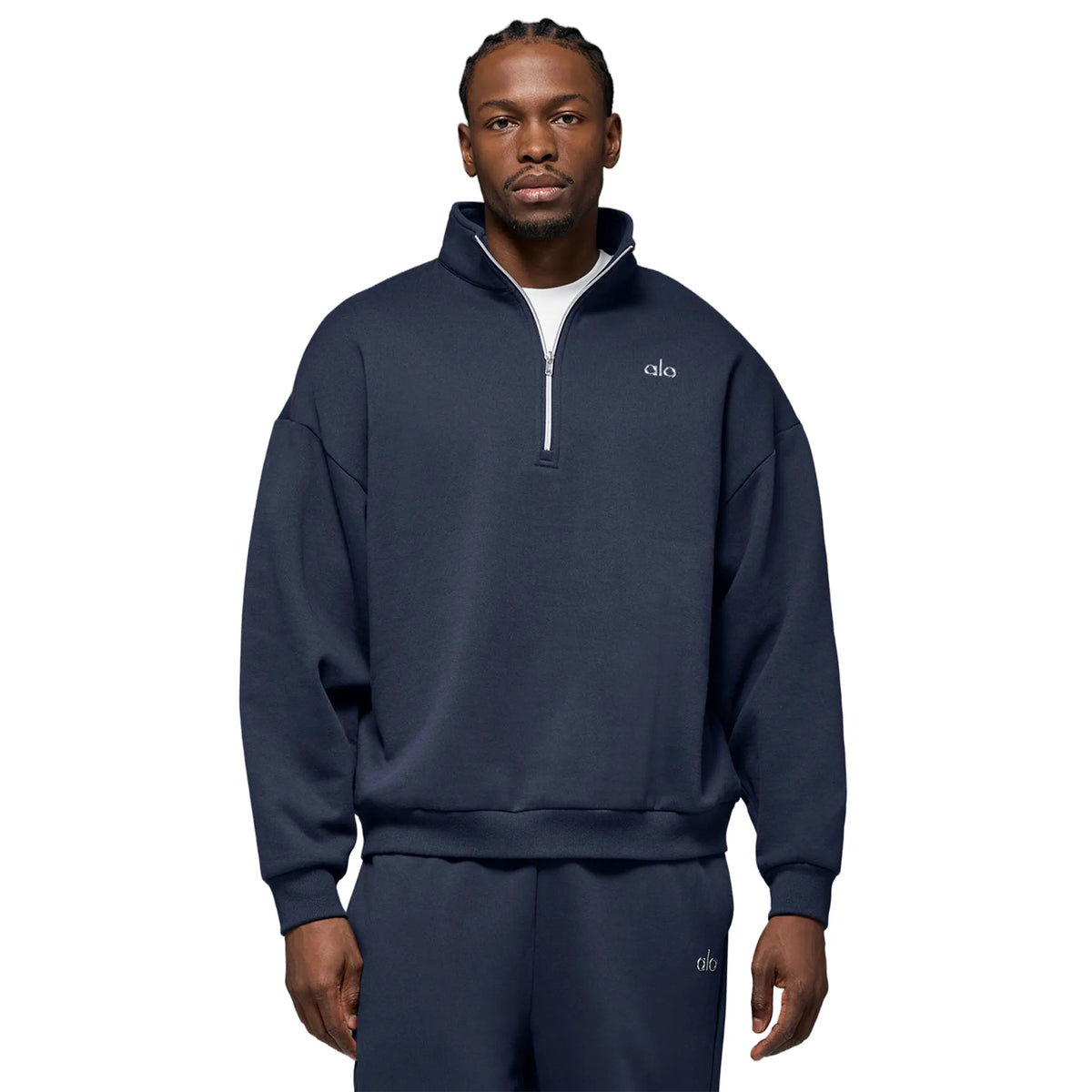 Alo Yoga Accolade 1/4 Zip Navy Sweatshirt |