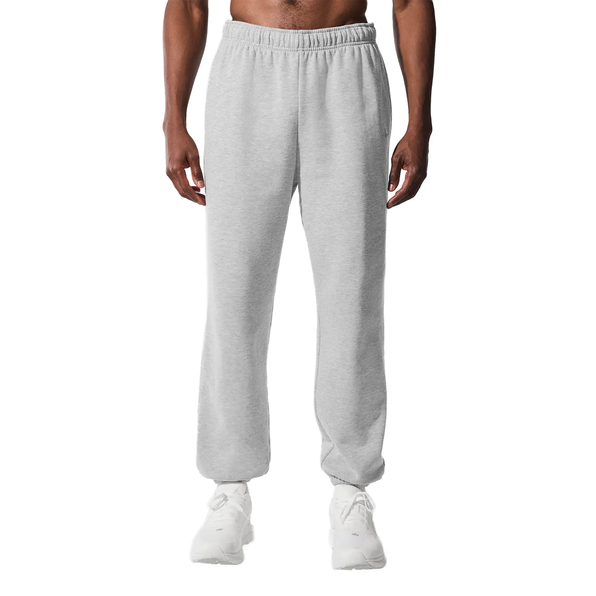 Front View of Alo Yoga Accolade Athletic Heather Grey Sweatpant