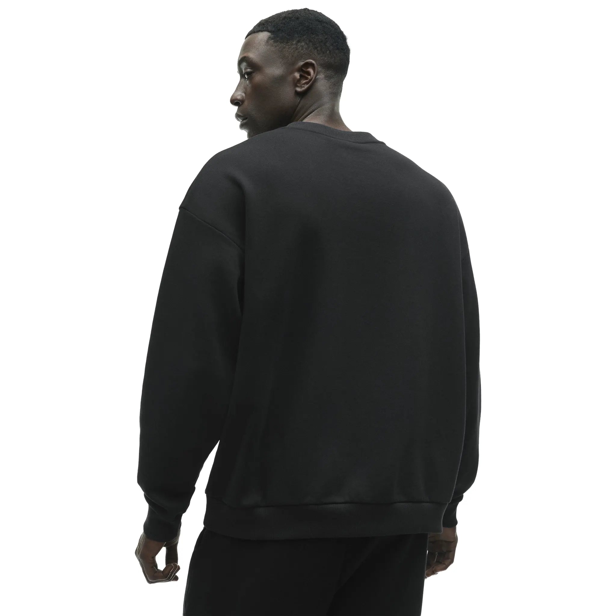 Back View of Alo Yoga Accolade Black Sweatshirt U3031RG010