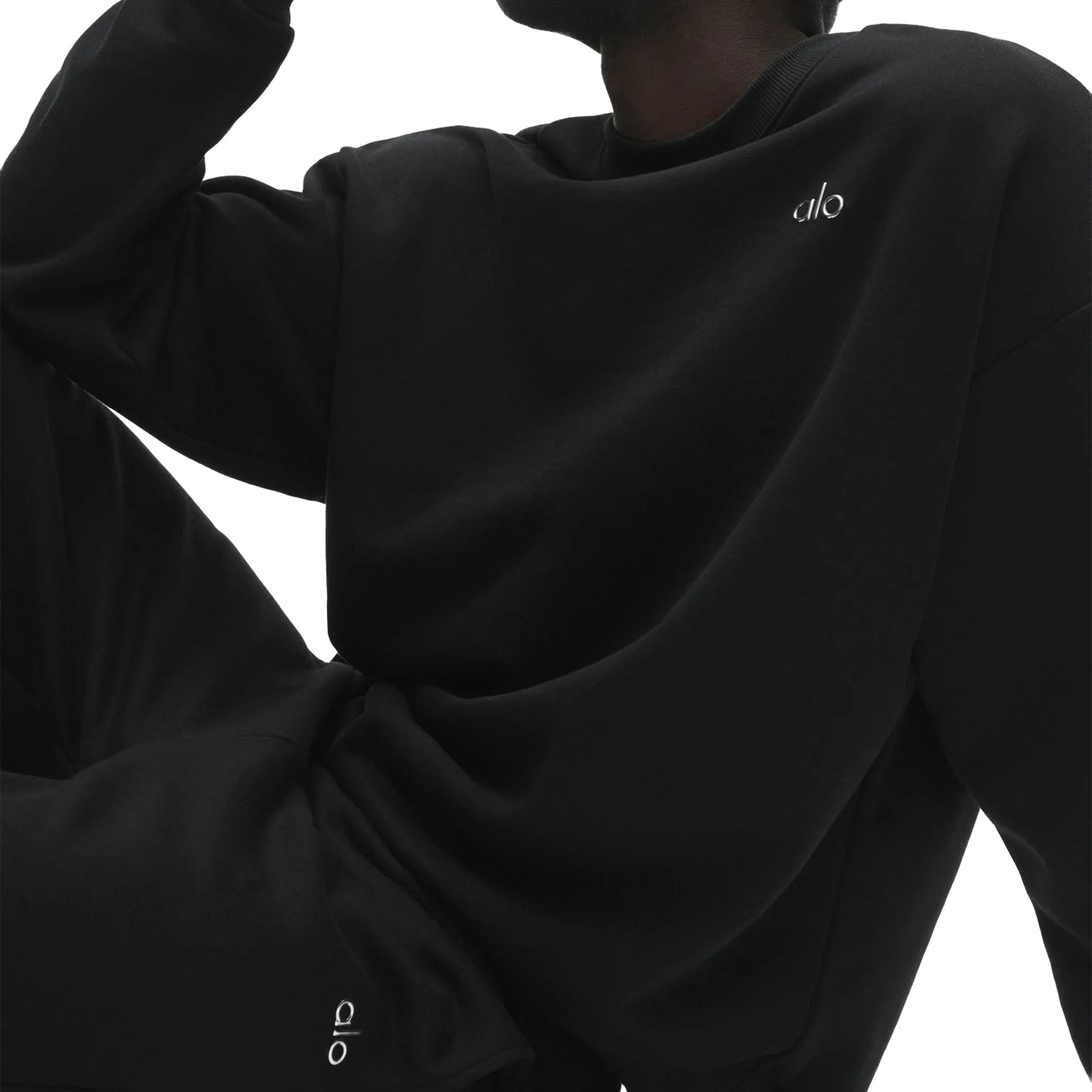 Detailed View of Alo Yoga Accolade Black Sweatshirt U3031RG010