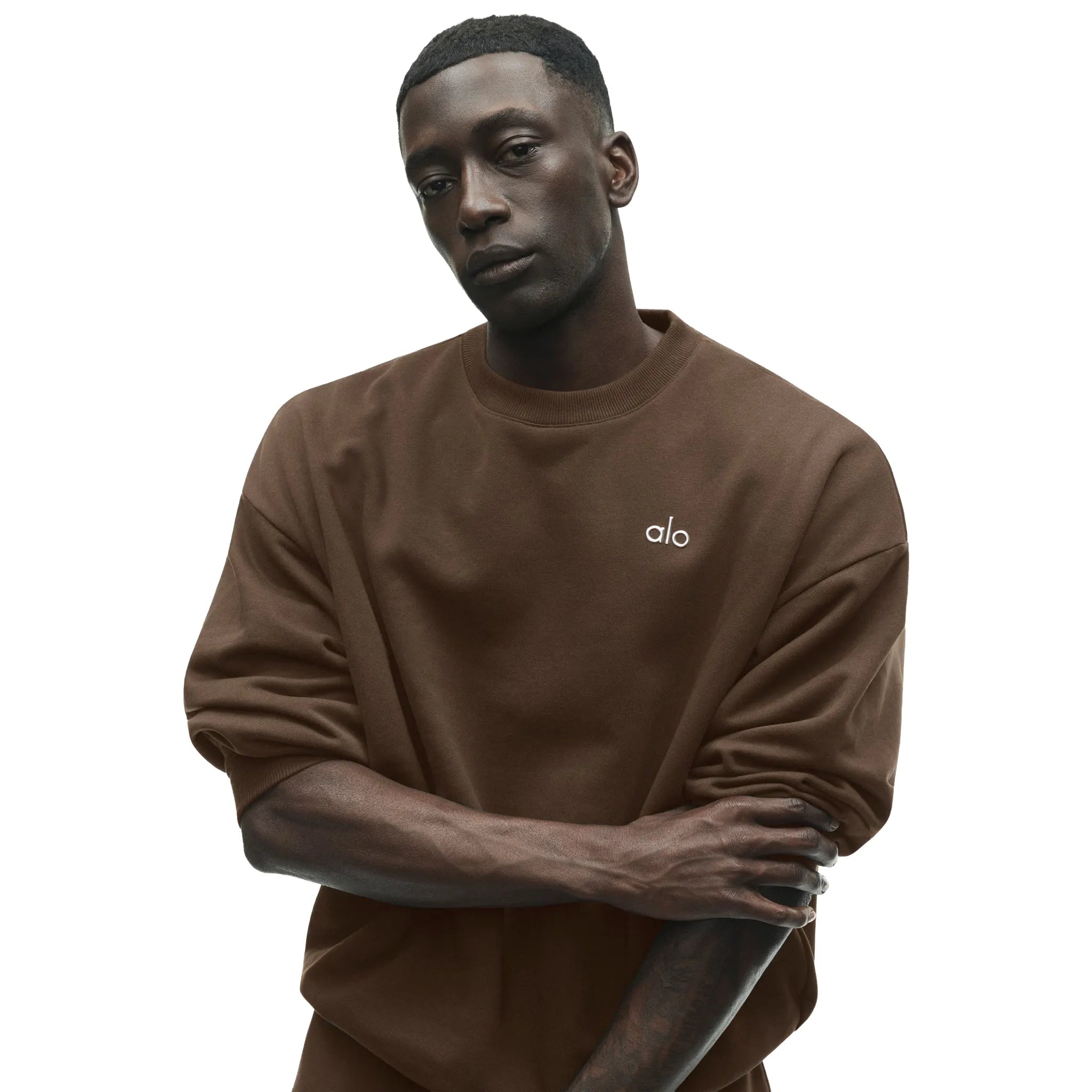 Front View of Alo Yoga Accolade Espresso Sweatshirt U3031RG040640