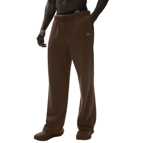 Front View of Alo Yoga Accolade Straight Leg Espresso Sweatpants