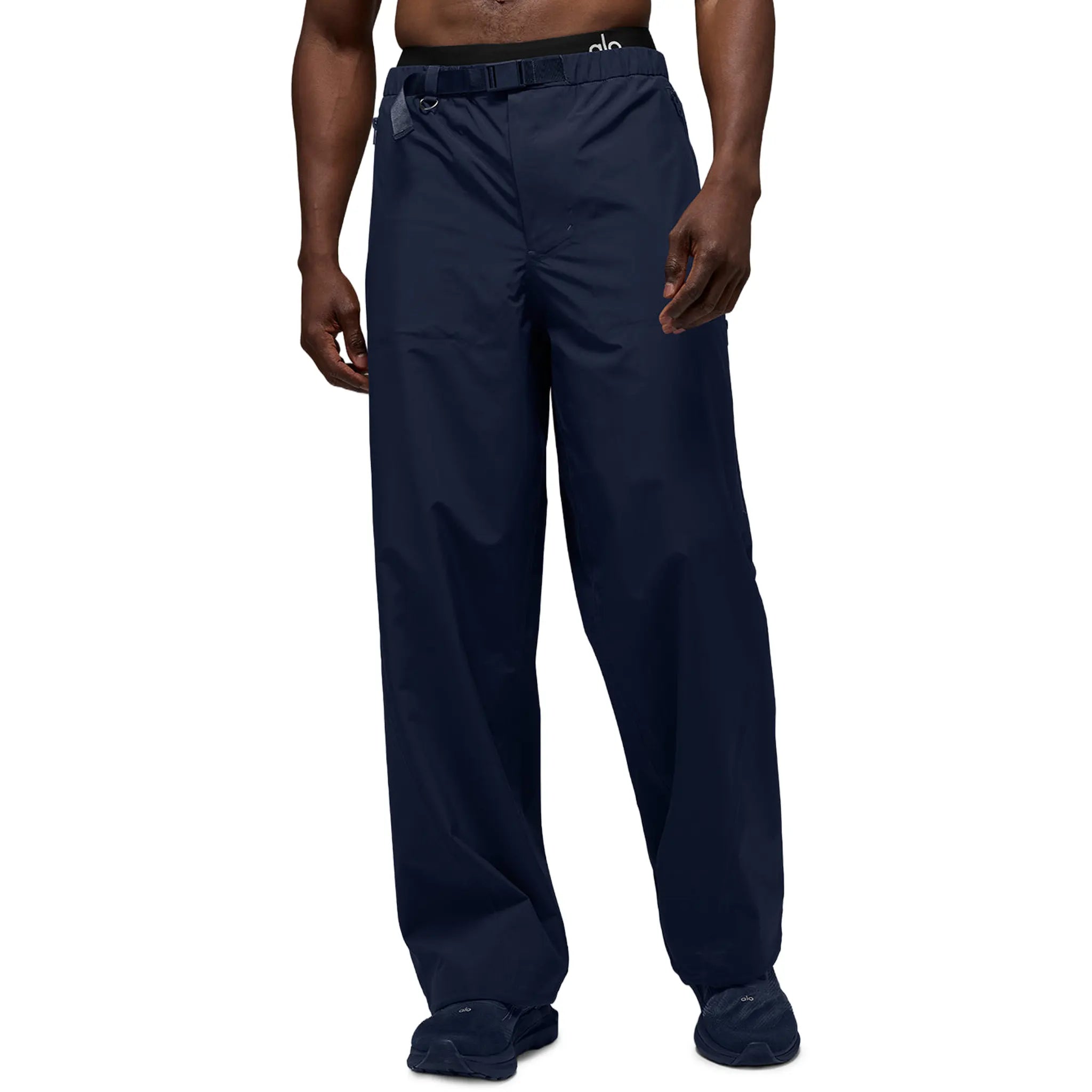 Front View of Alo Yoga Alpha Shell Navy Pants