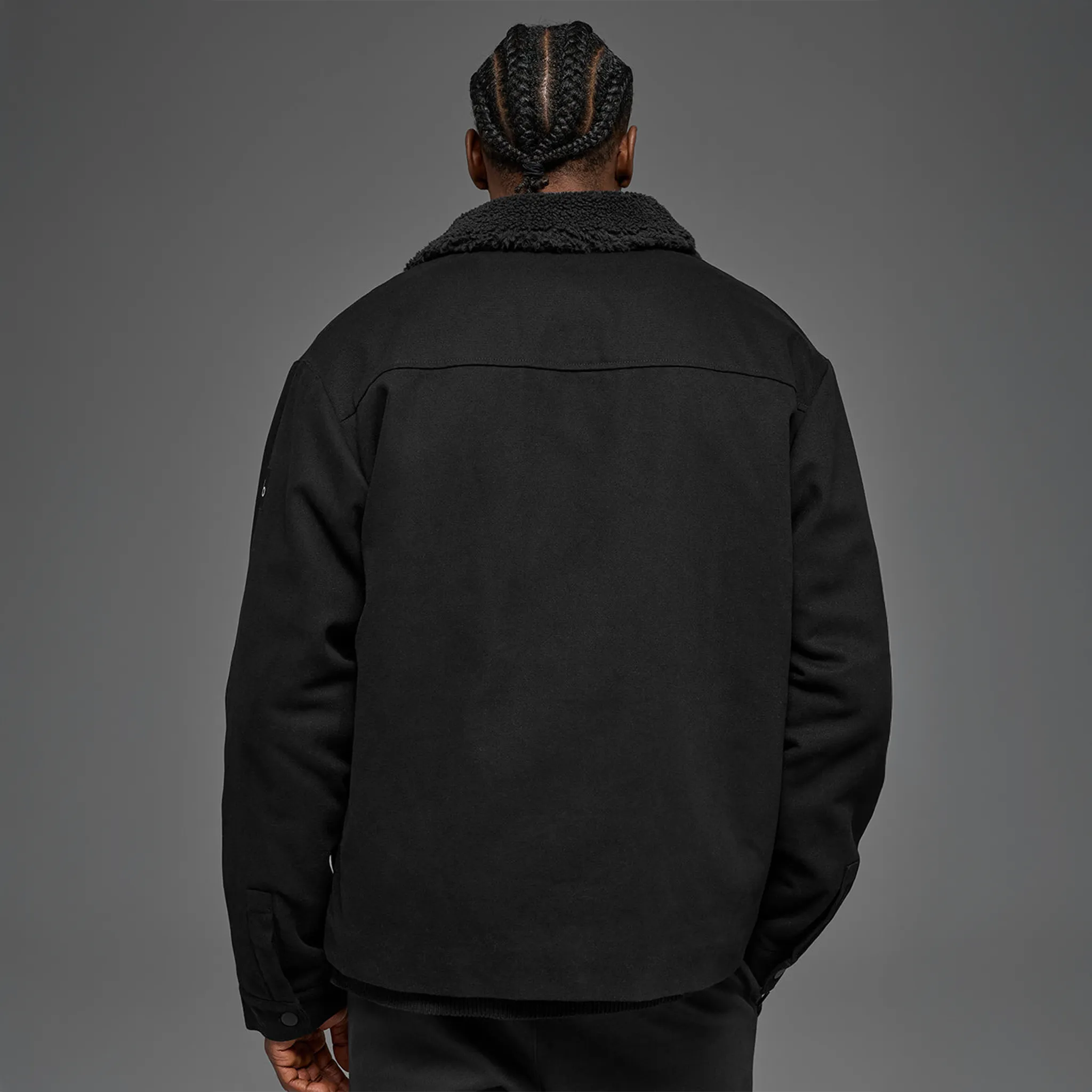 Back Alo Yoga Canvas Utility Black Shacket Jacket