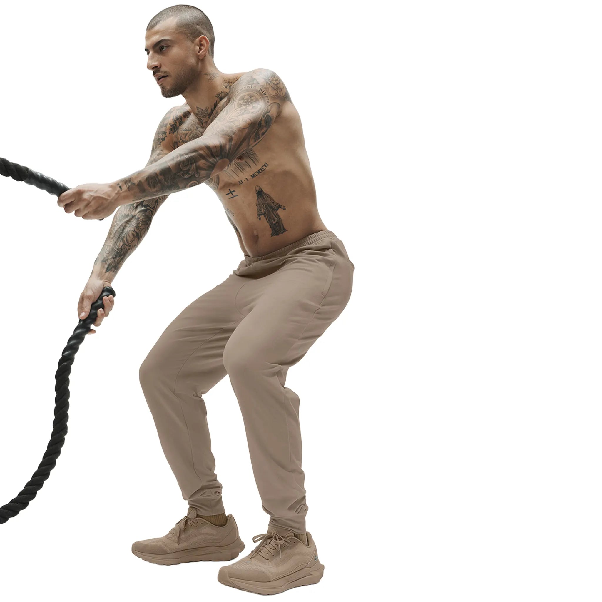 Model View of Alo Yoga Conquer Max Performance Gravel Sweatpants