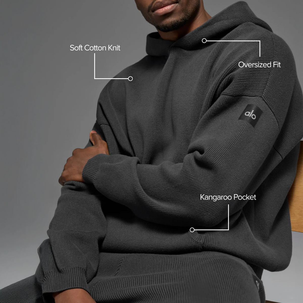 Alo Yoga Scholar Anthracite Hoodie |