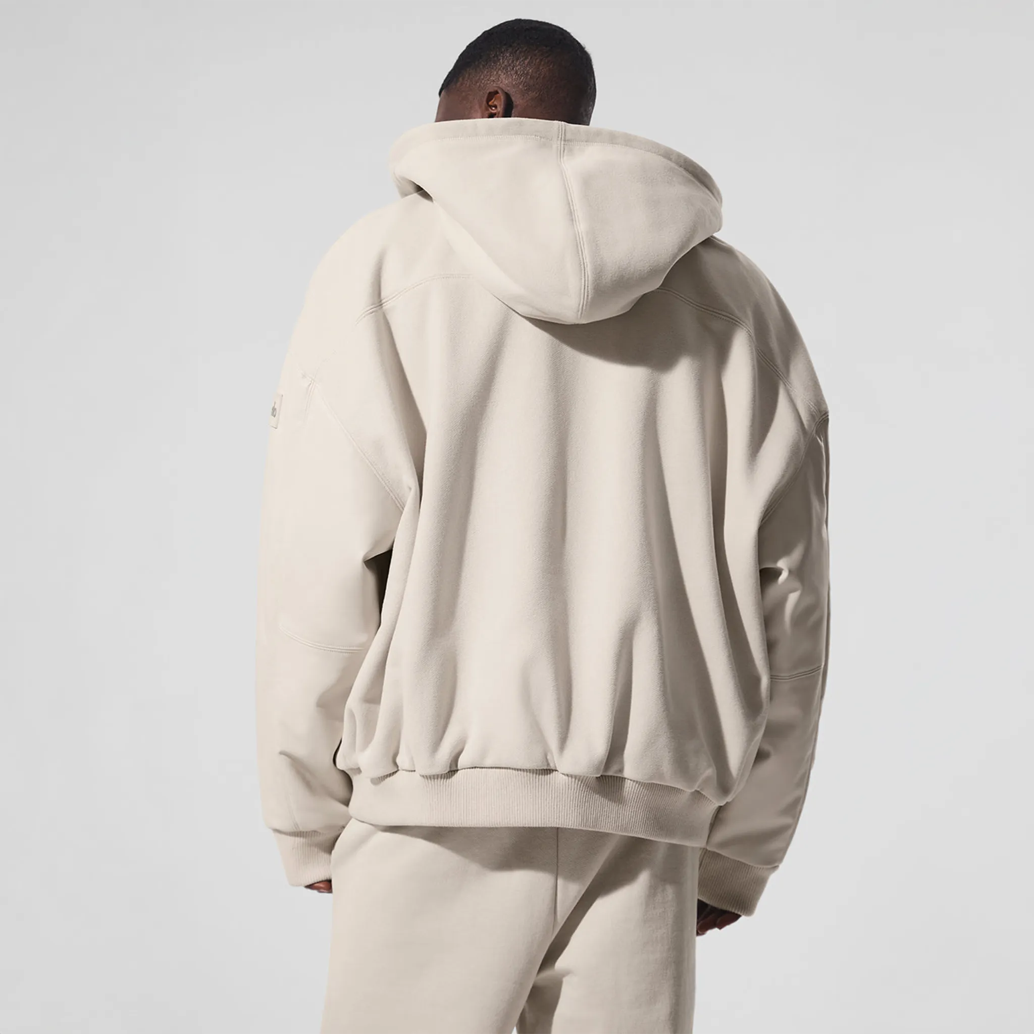 Alo Yoga Select Hooded Bone Bomber Jacket |