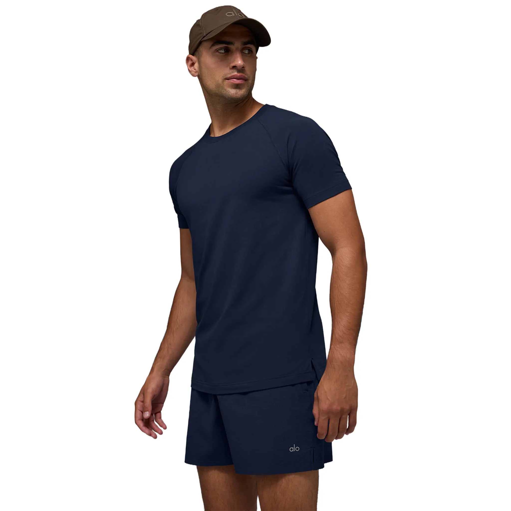 Front View of Alo Yoga Vapor Navy Crewneck