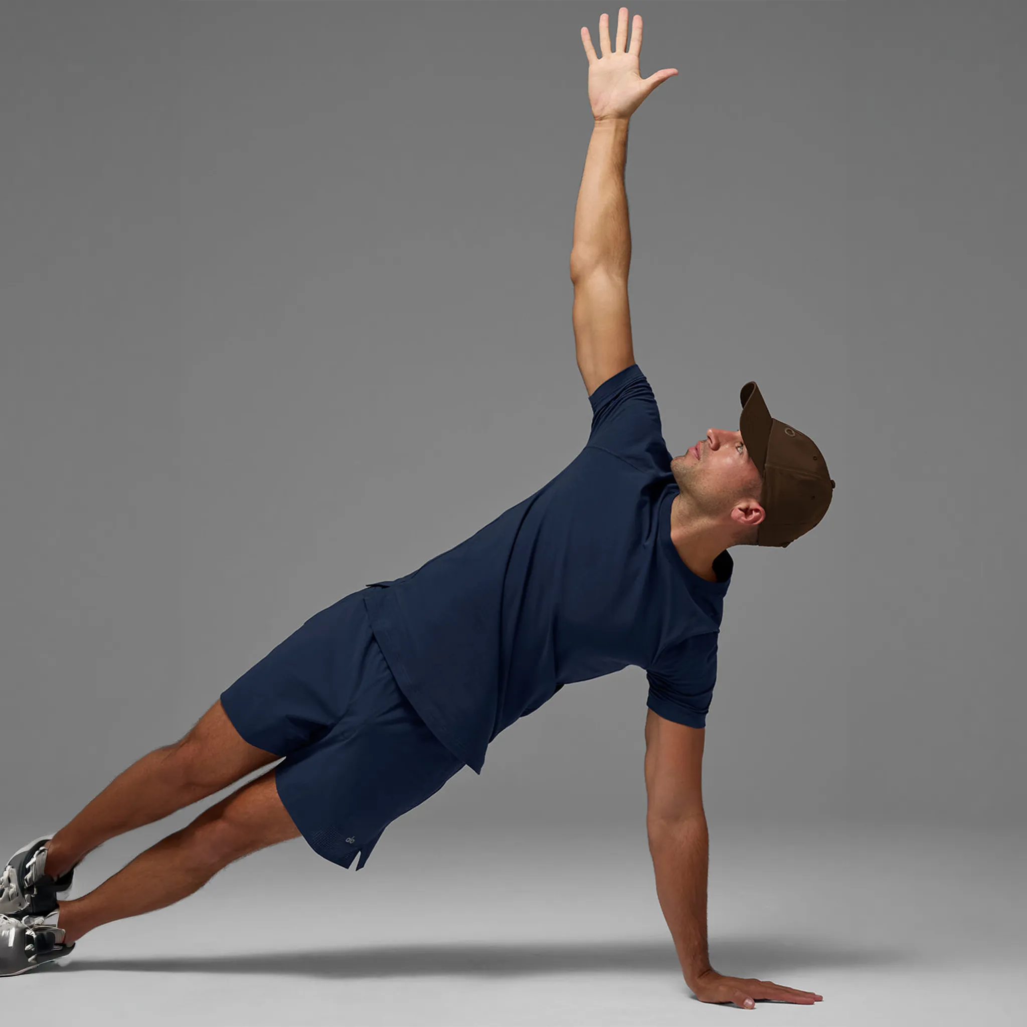 Front View of Alo Yoga Vapor Navy Crewneck