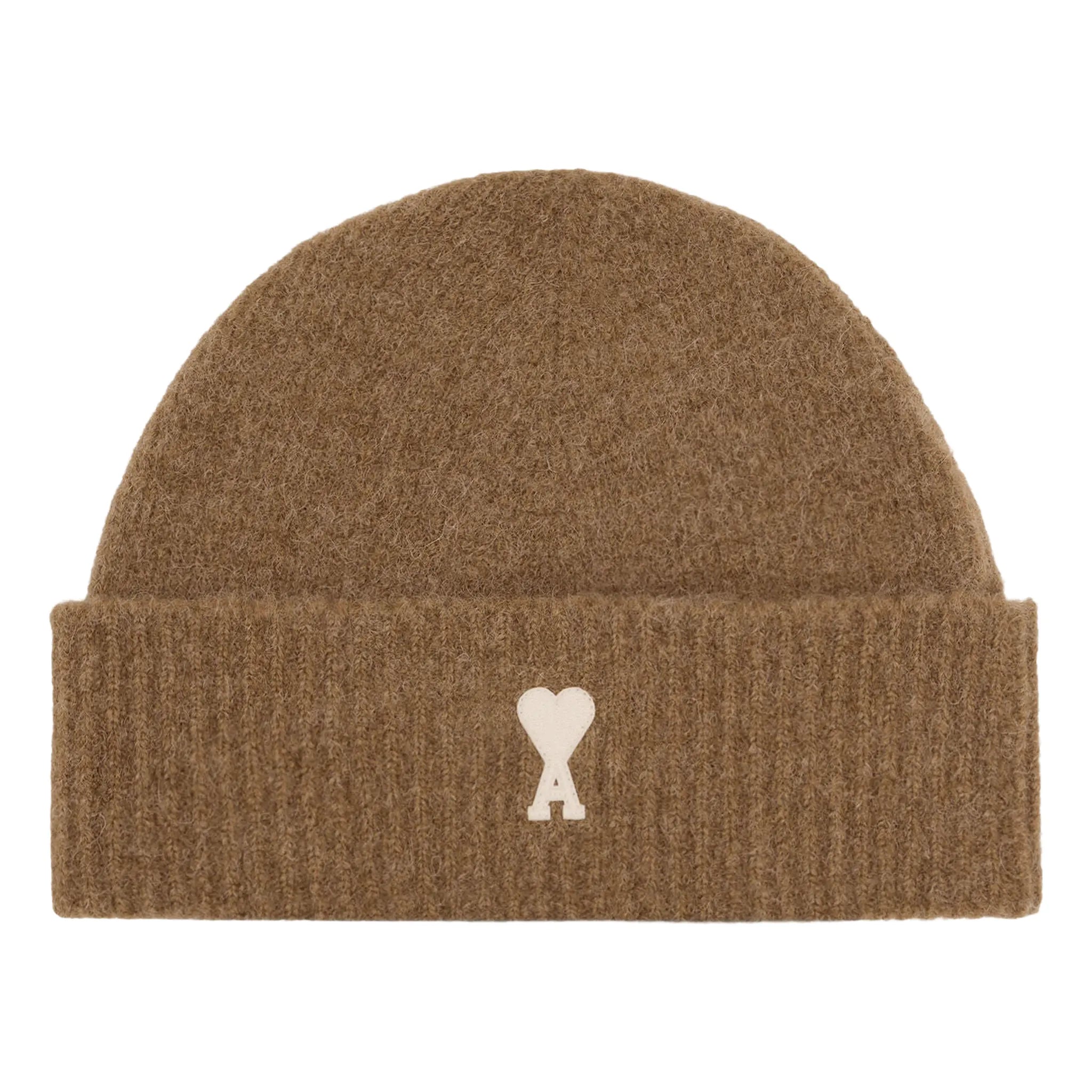 ✩ Ami ✩ Ami Paris Alpaca Striped Ami De Coeur Brown Beanie